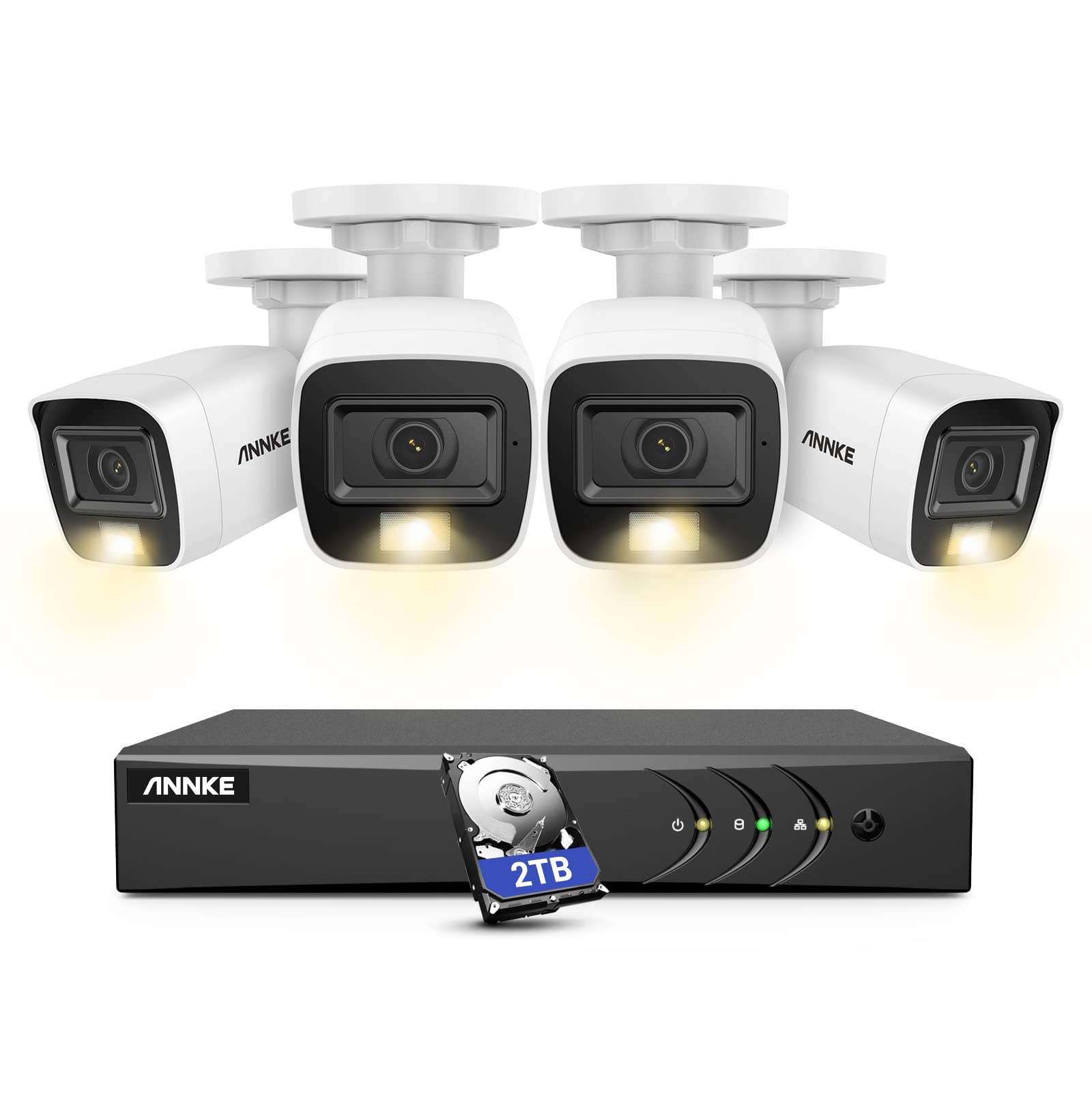 Annke 8Ch 3K Security Camera System With Audio/Mic, 3K Lite Surveillance Ai Dvr And 4 X 3K 5Mp 2960*1665 Cctv Camera With Dual Light, Human/Vehicle Detection, Ip67, Color Night Vision, 2Tb Hard Drive