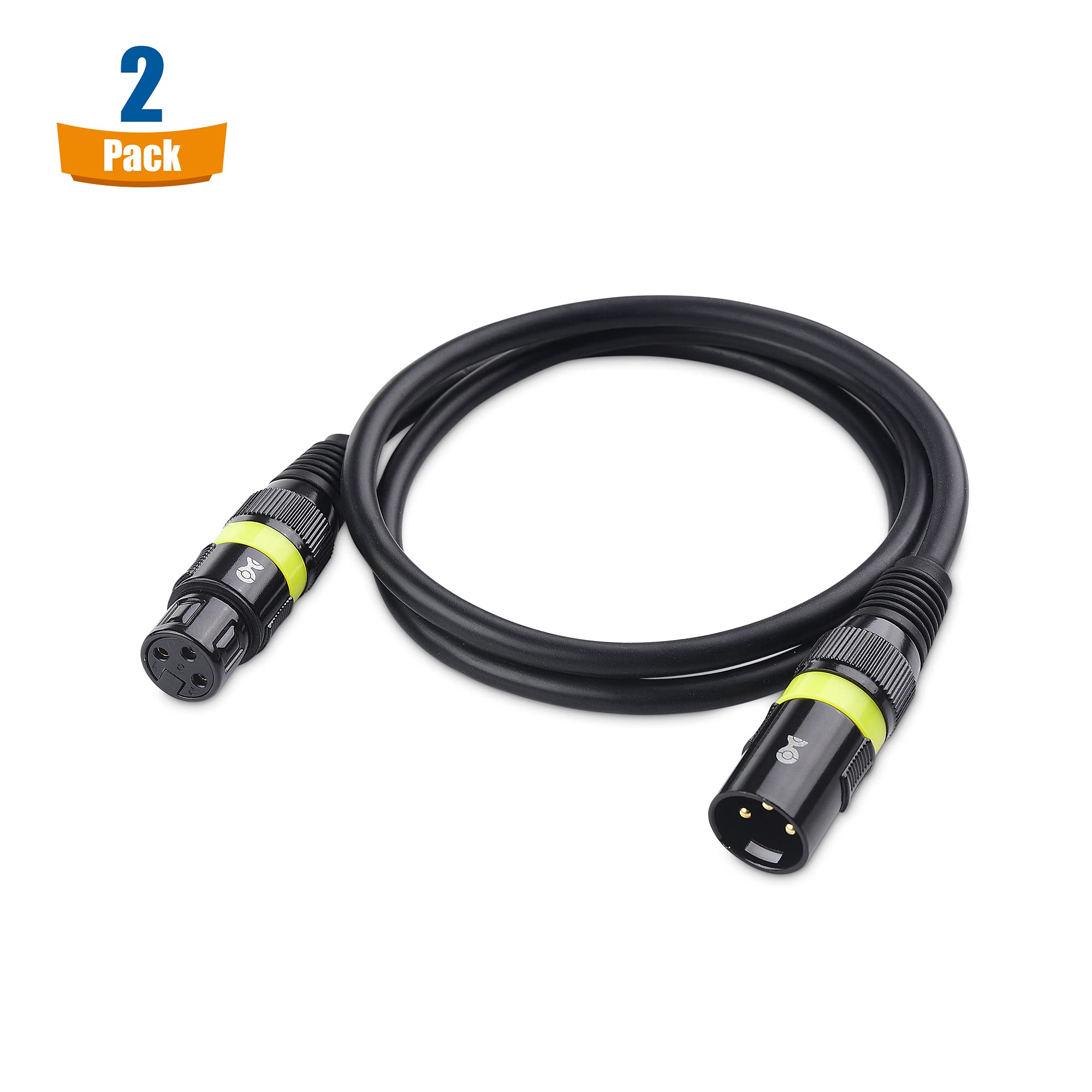 Cable Matters 2 Pack 22Awg Stage Light Dmx Cable 3 Ft / 0.9M With 3 Pin Xlr Connector
