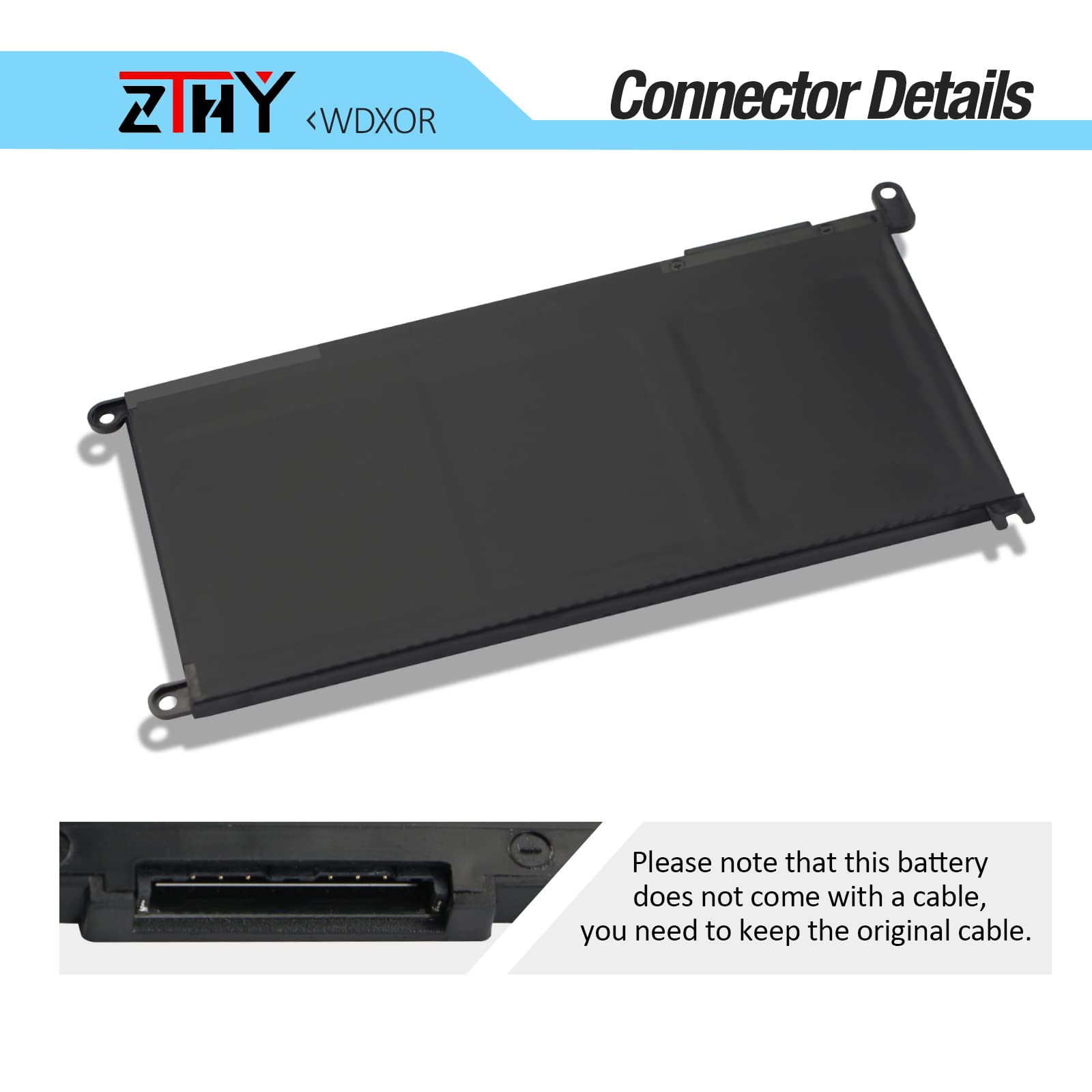 Wdx0R 3Crh3 Battery Replacement For Dell Latitude 3480 3580 3189 3379 Inspiron 15 7579 7573 7560 7569 7570 5565 5567 5568 5570 5