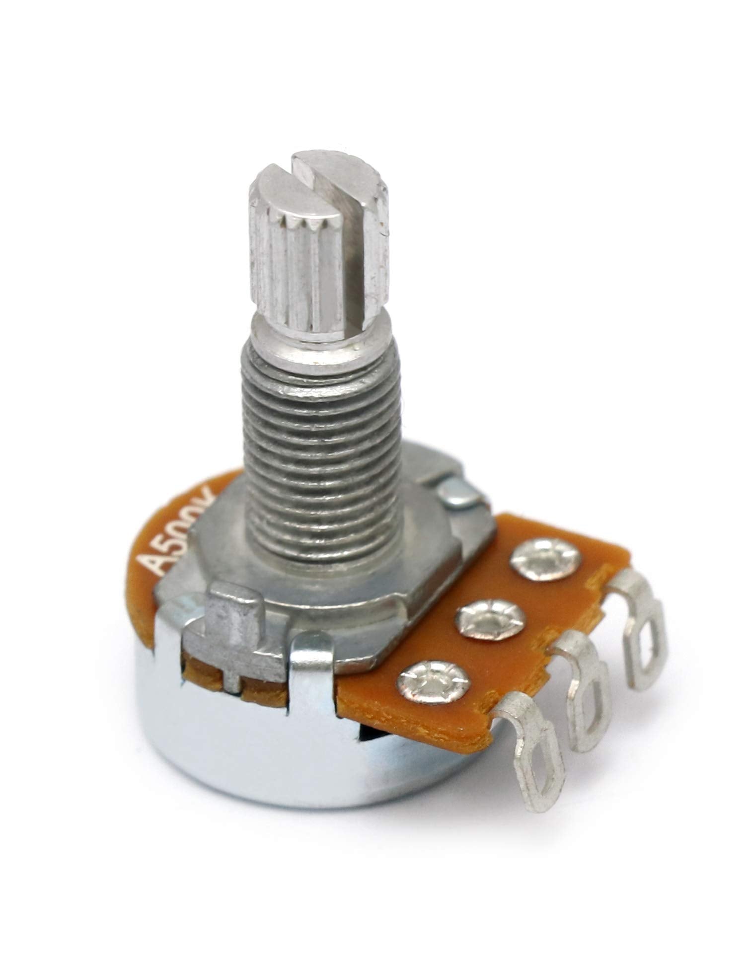Metallor Mini Alpha Pots Log A500K Volume Audio Potentiometer Electronics For Electric Guitar Or Bass Guitar. (Mini A500K)