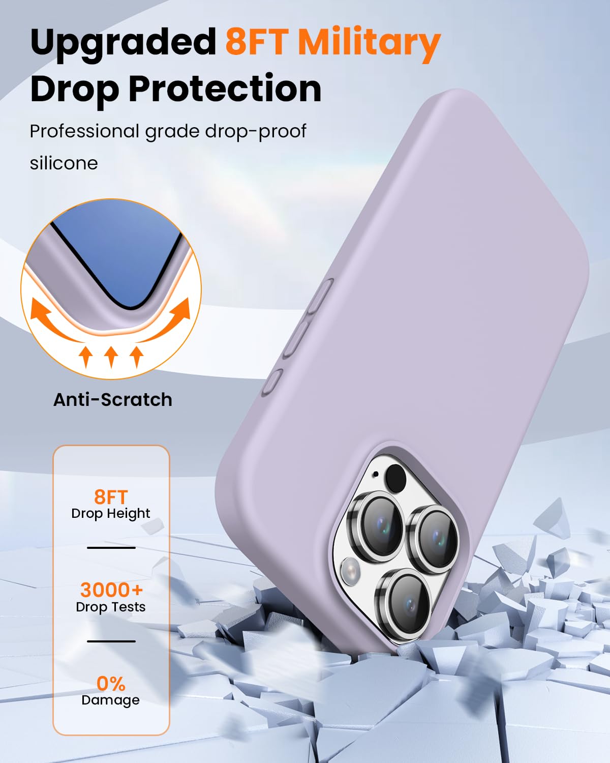 Ouxul Designed For Iphone 16 Pro Case,Shockproof Liquid Silicone Protective Phone Case With Soft Anti Scratch Microfiber Lining