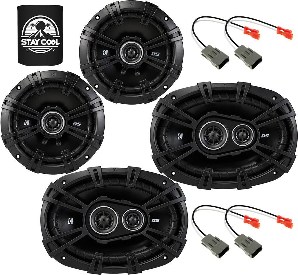 KICKER Speakers 6.5 & 6X9 inch for Honda Accord 1994-2007 Upgrade Kit - 4 Pack of DS Series with Harness, Car Audio Front Door a