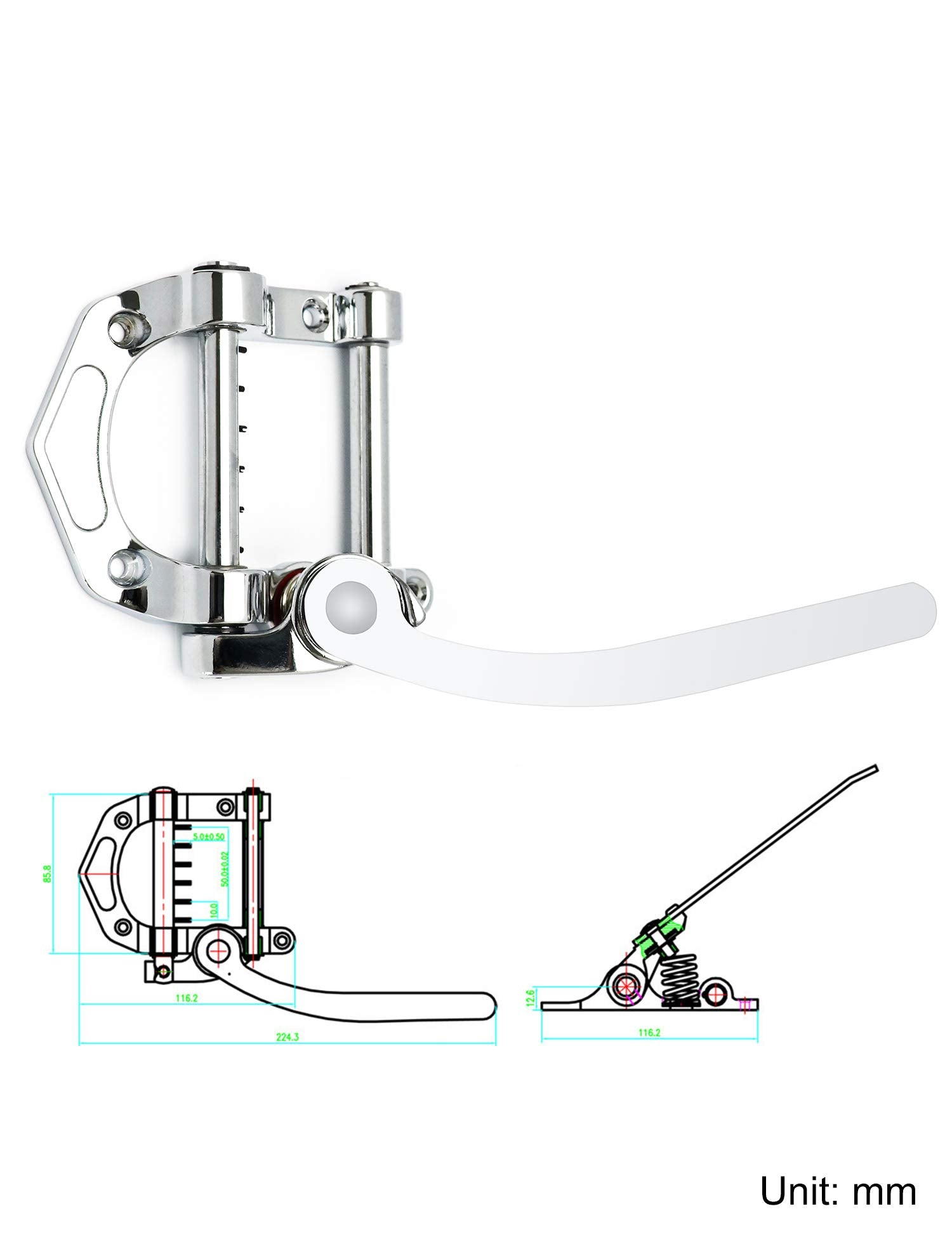 Metallor Guitar Tremolo Tailpiece Vibrato Bridge Compatible With Sg Lp Tele Style Flat Top Electric Guitar Parts Replacement Chr