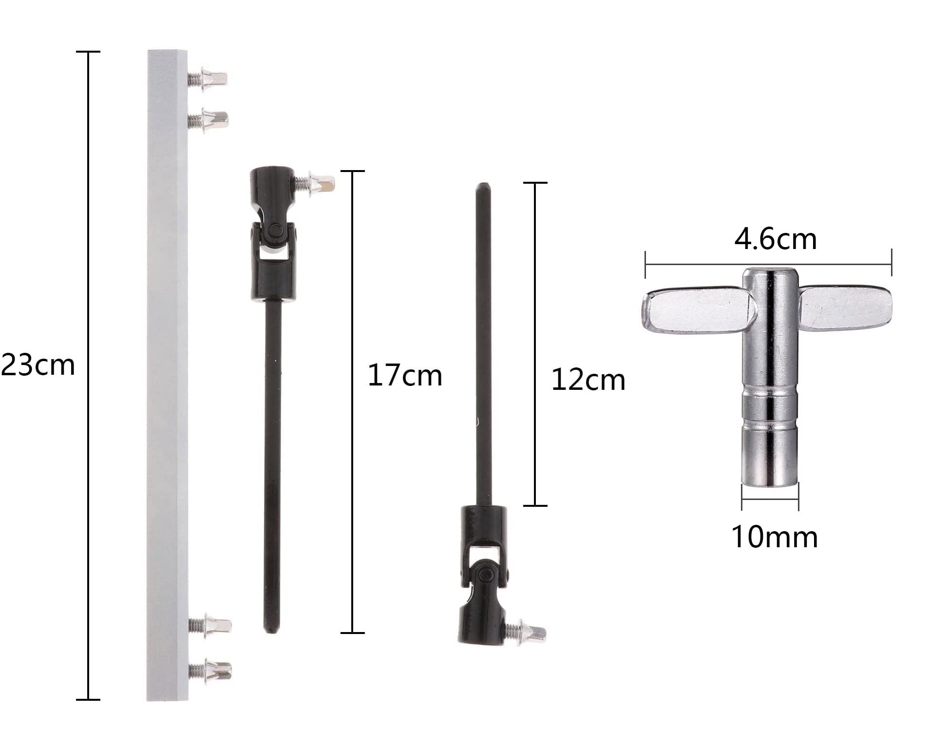 Tuoren Double Kick Drum Pedal Drive Shaft Steel Bass Drum Pedal Linkage Connector Arm For Drum Kit Percussion Instrument Parts E