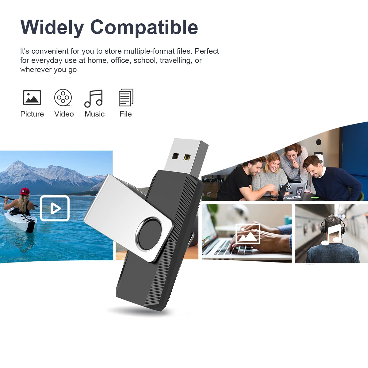 Aiibe 5 Pack 64Gb Flash Drive Usb Flash Drives 64Gb Thumb Drive Usb 2.0 Memory Stick Usb Drive Zip Drive Jump Drive 64Gb Multipack (64G, 5 Mixed Colors: Black Red Cyan Green Purple)