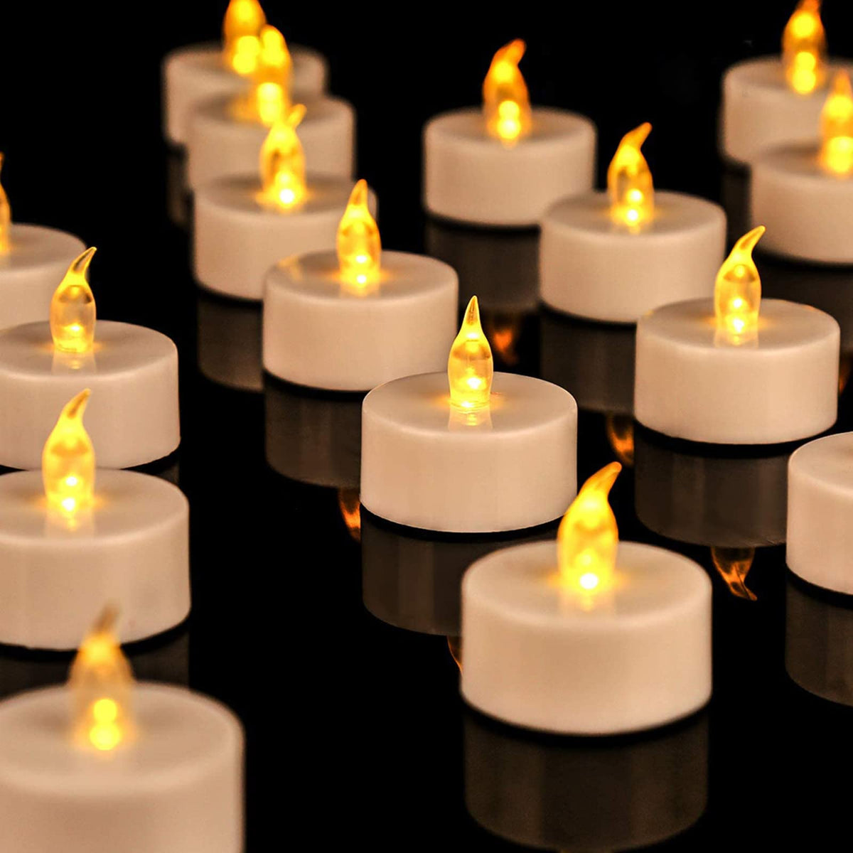 200Pack Battery Tea Lights Candles - Led Tea Lights Realistic Bright Flickering Holiday Gift Operated Flameless Led Tea Light Fo