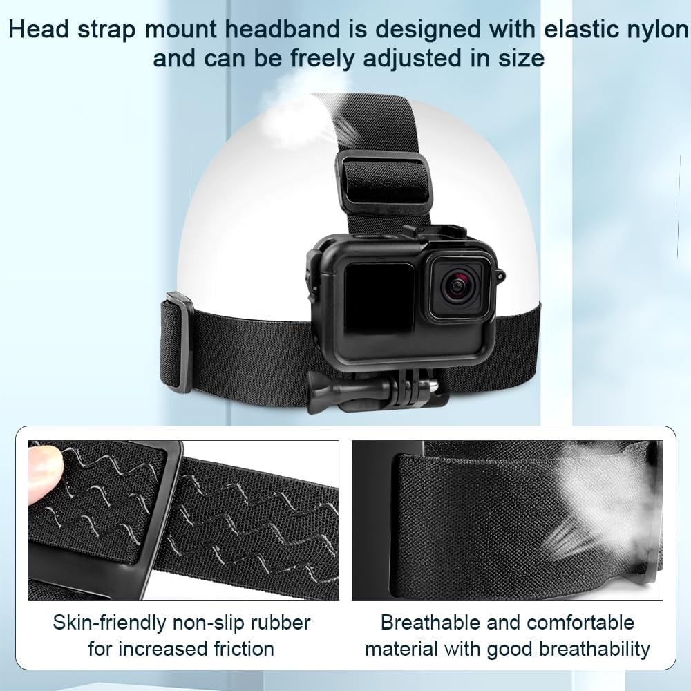 Taisioner Gopro Accessories Kit For Gopro Hero 12/11/10/9/8/7/6/5/4,Chest Strap Harness, Backpack Strap,Shoulder Strap,Wrist Strap,Head Strap Mount