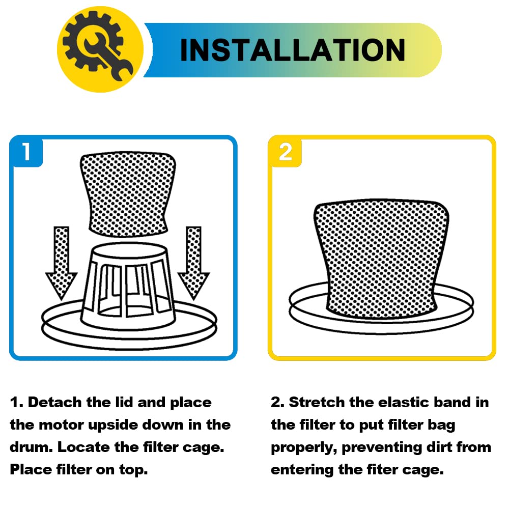 Spacetent 10 Pack Vrc5 Cloth Filters For Most Vacmaster 4 To 16 Gallon Wet/Dry Vacuums.
