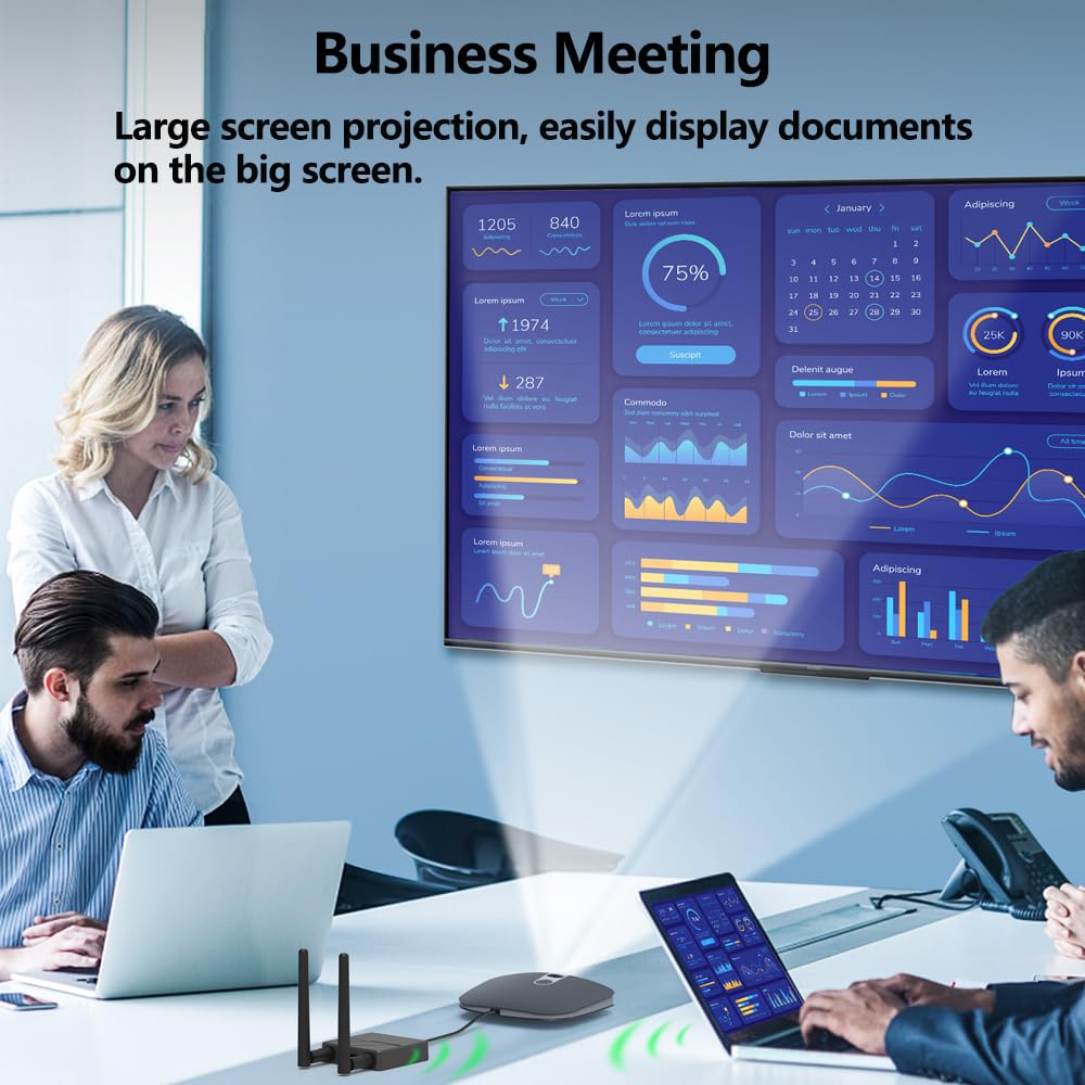 Wireless Hdmi Display Dongle Adapter, 4K Decoding 1080P Output, 2.4G/5G Hdmi Wireless Transmitter, Plug And Play, For Projecting