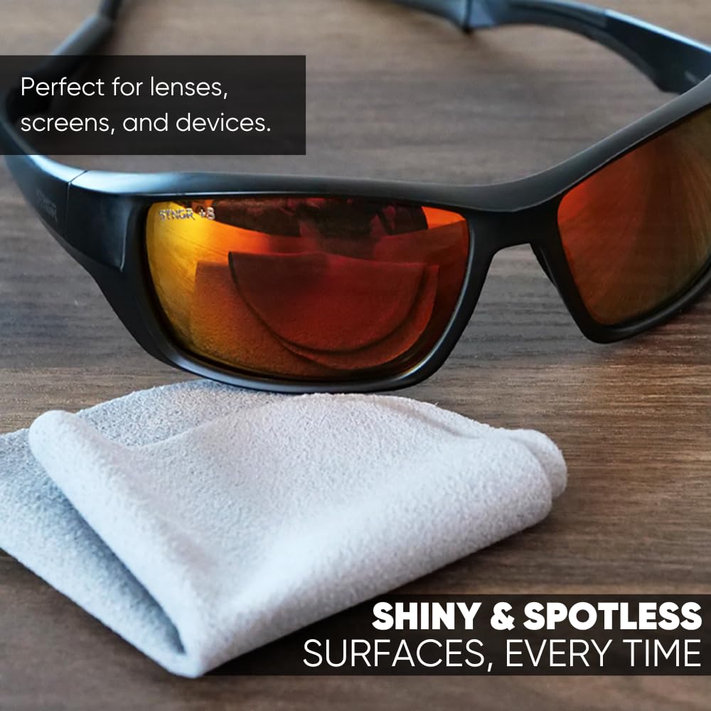 Premium Lens Screen Cleaning Cloth By Microfiber Wholesale | Black | 8   X8    | 10Pk | Soft Microfiber Suede | Compact Size Reu