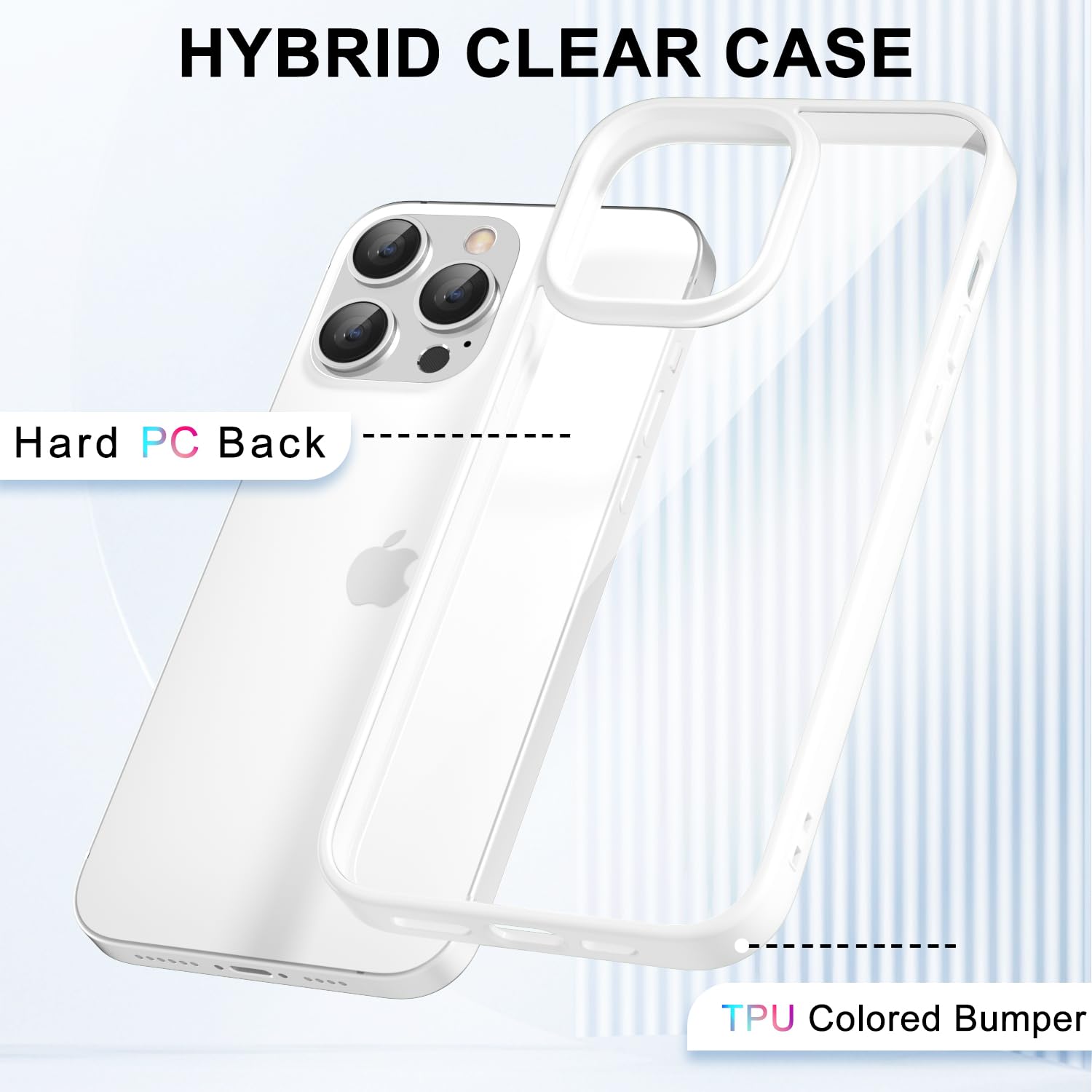 Loeoel For Iphone 13 Pro Max Case Clear, Transparent Hybrid 13 Pro Max Phone Case [Hard Plastic & Soft Silicone Bumper] Acrylic