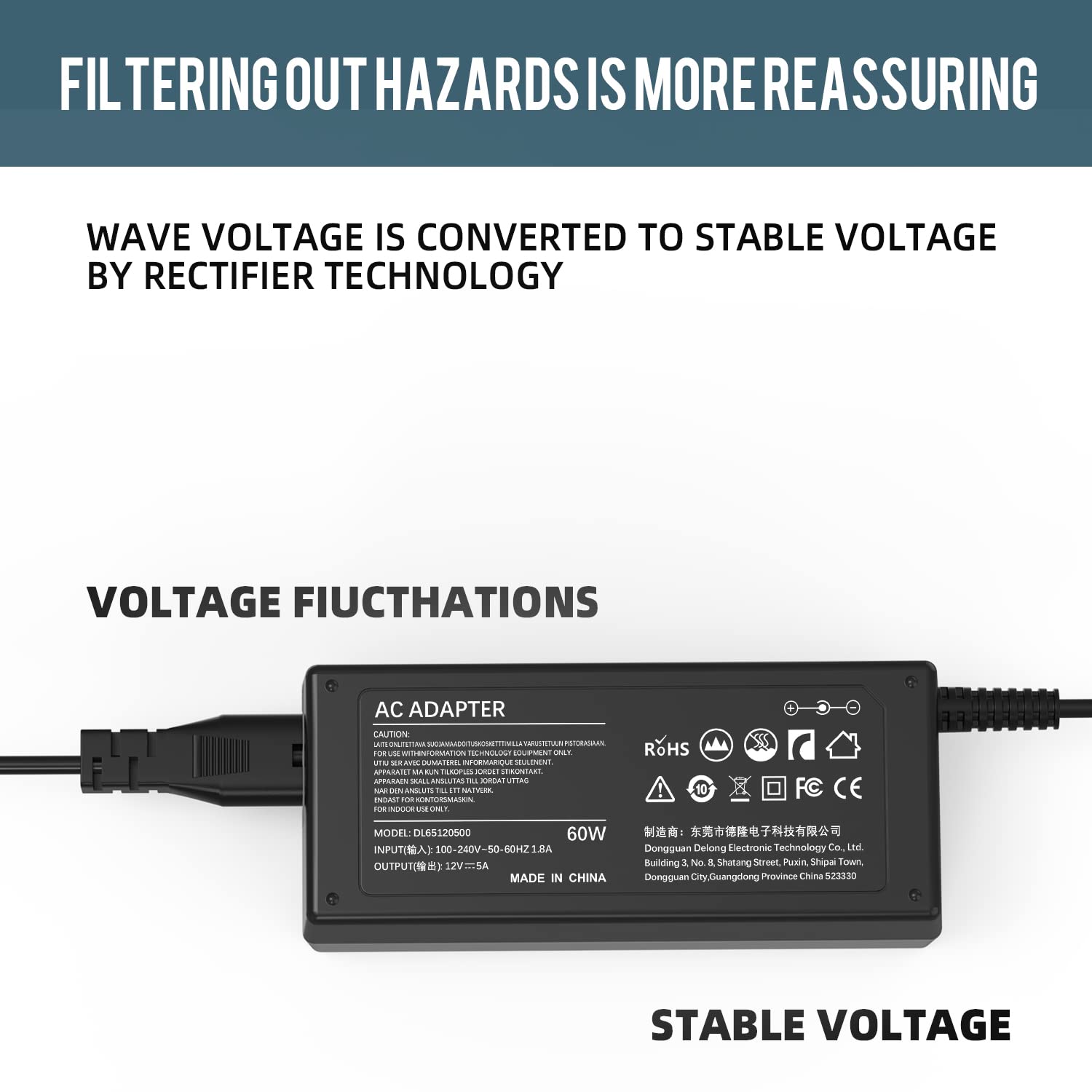 12V Ac Adapter Charger For Dell 22'' 23'' 24'' Screen S2240M S2240Mc S2240L S2240T S2340M S2340L S2440L S2316H S2316M S2318Hn; Adp 40Dd B Pa 1041 71 Led Lcd Monitor Screen Adapter Power Supply Cord