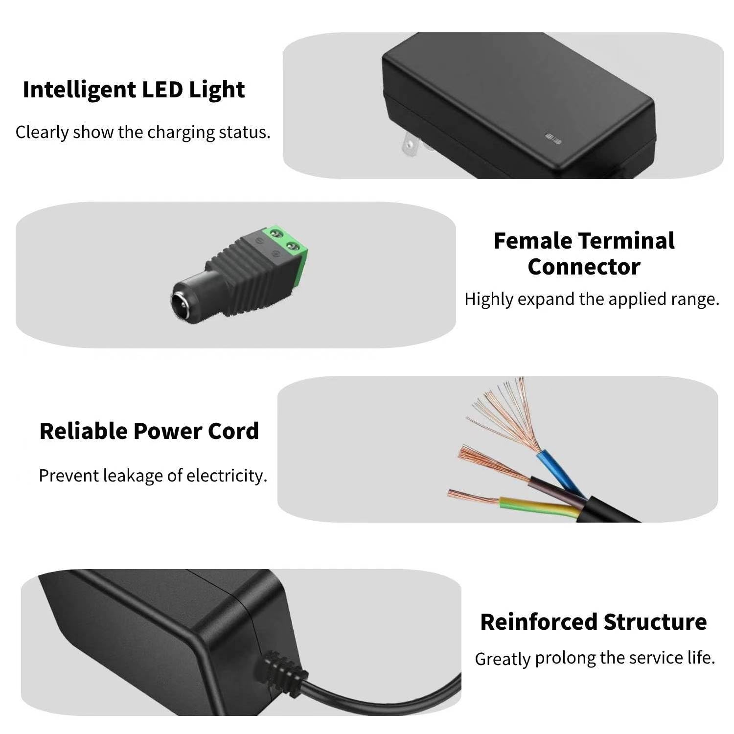 12V 2A Power Supply Ac Dc Adapter With 10 Tips, Universal Dc In 12 Volt 2 Amp Power Cord, Converter Transformer 100 240V, 50/60H