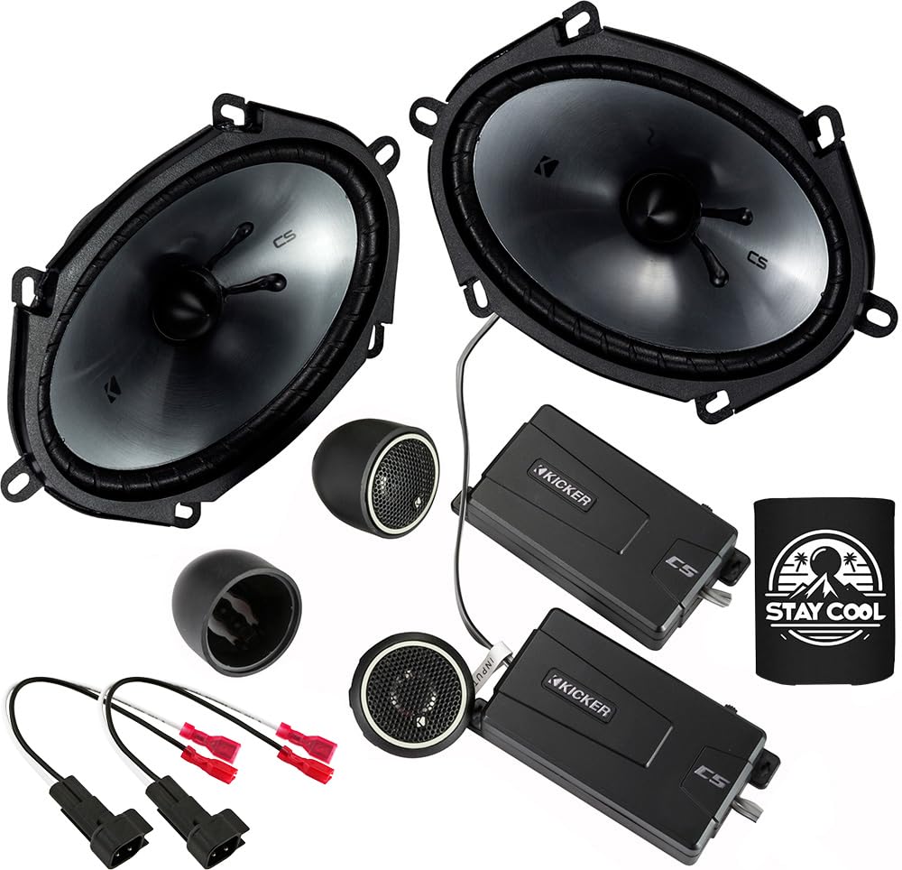 KICKER Speakers 6X8 inch for Ford F-250/F-350/F-450/F-550 1999-2016 Upgrade Kit - Pair of CS Series with Harness, Component Car 
