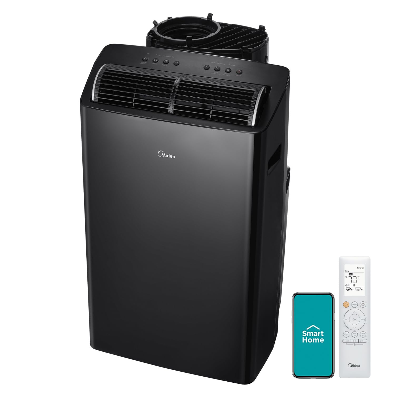 Midea Duo 14,000 Btu (12,000 Btu Sacc) High Efficiency Inverter, Ultra Quiet Portable Air Conditioner, Cools Up To 550 Sq. Ft.,