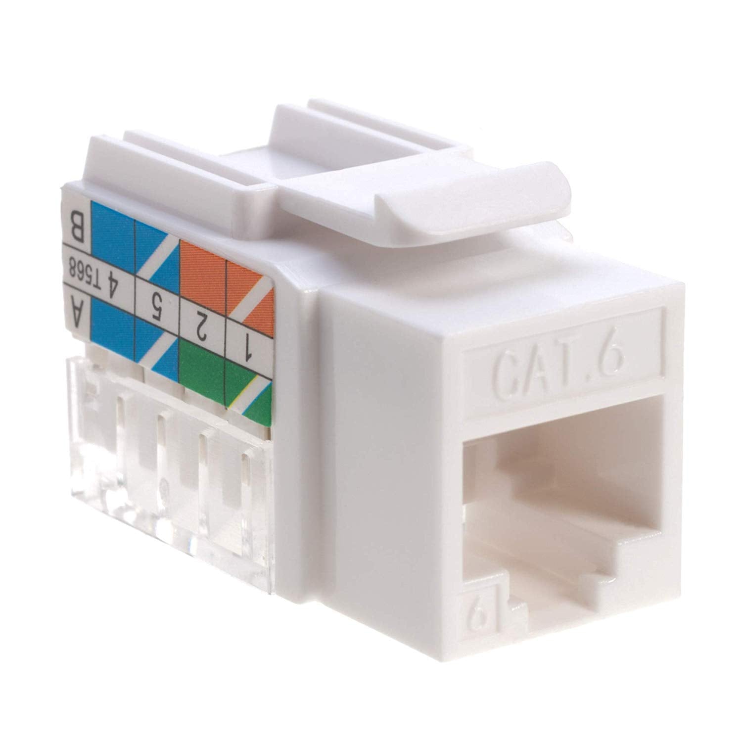 Satmaximum Cat6 45 Angled Keystone Ethernet Wall Jack Punch Down Utp 45 Degree (Easier Termination Than 90 Degree), Rj45 Slim Pr