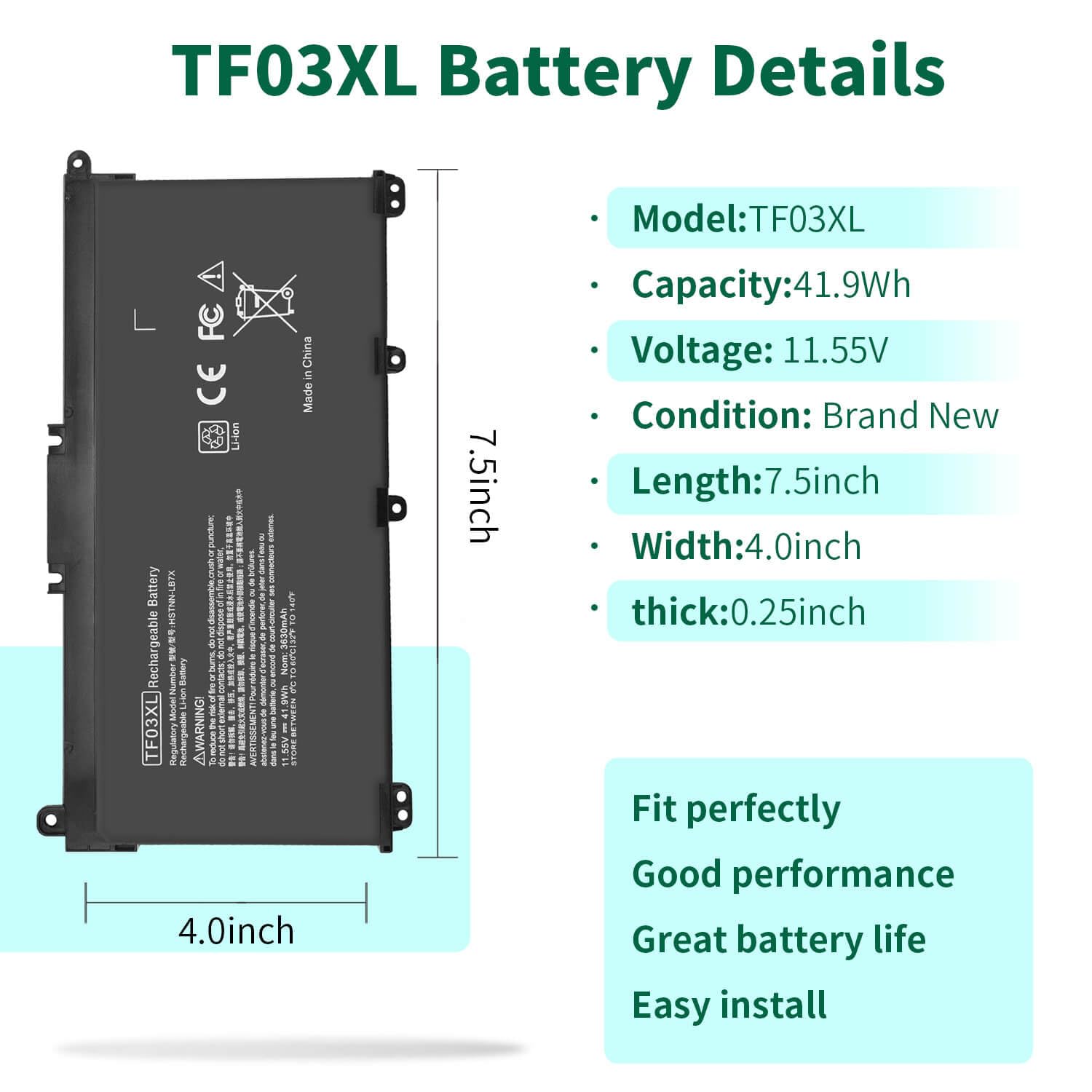 920070 855 Tf03Xl Laptop Battery For Hp Pavilion 15 Cc 15 Cd 14 Bf 15 Cc0Xx 15 Cc1Xx 15 Cd0Xx 15 Cc123Cl 15 Cc561St 15 Cc154Cl 1