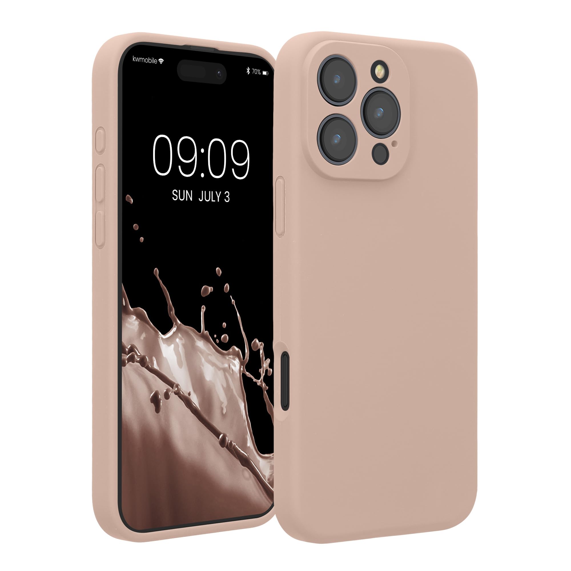 kwmobile Case Compatible with Apple iPhone 16 Pro Max Case - Slim TPU Silicone Phone Cover - Soft Touch Finish - Dusty Pink