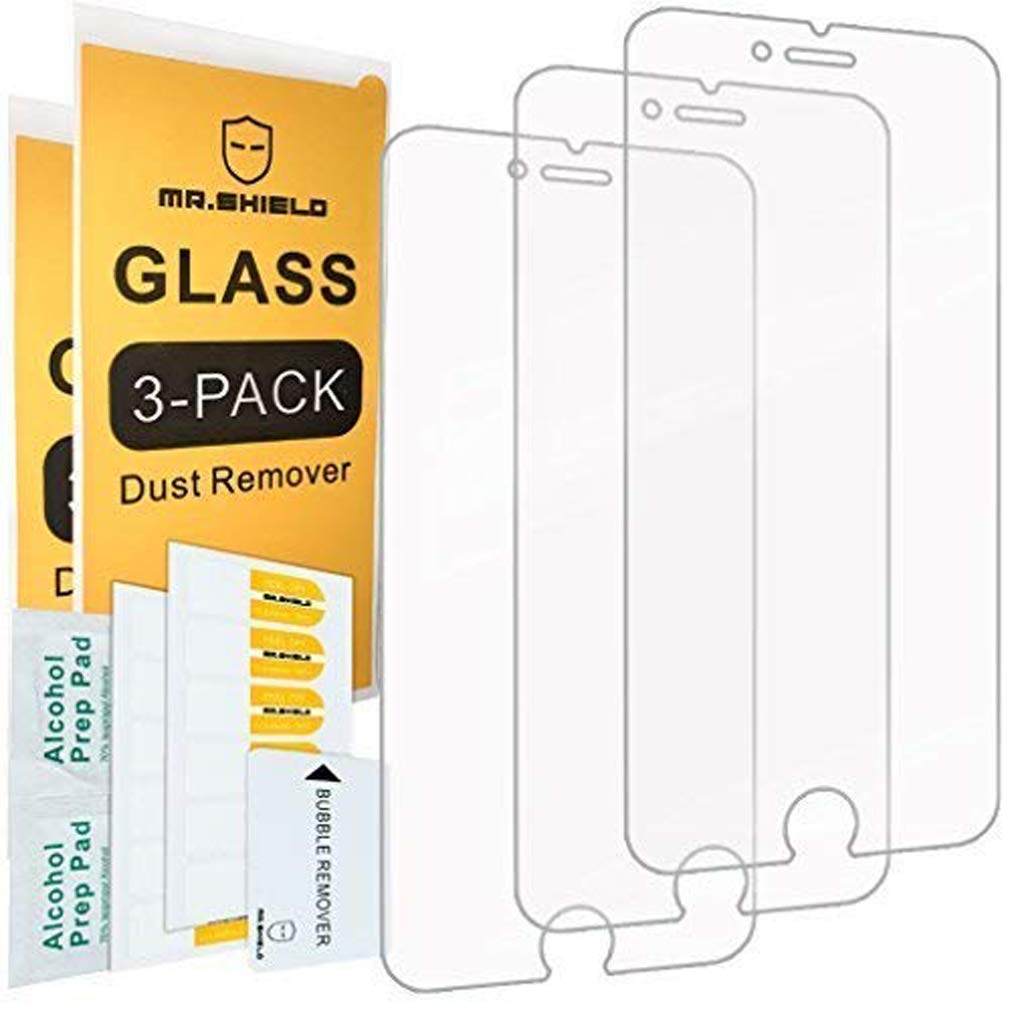 Mr.Shield [Tempered Glass Screen Protector For Iphone 6 / Iphone 6S / Iphone 7 / Iphone 8 [3-Pack] Screen Protector