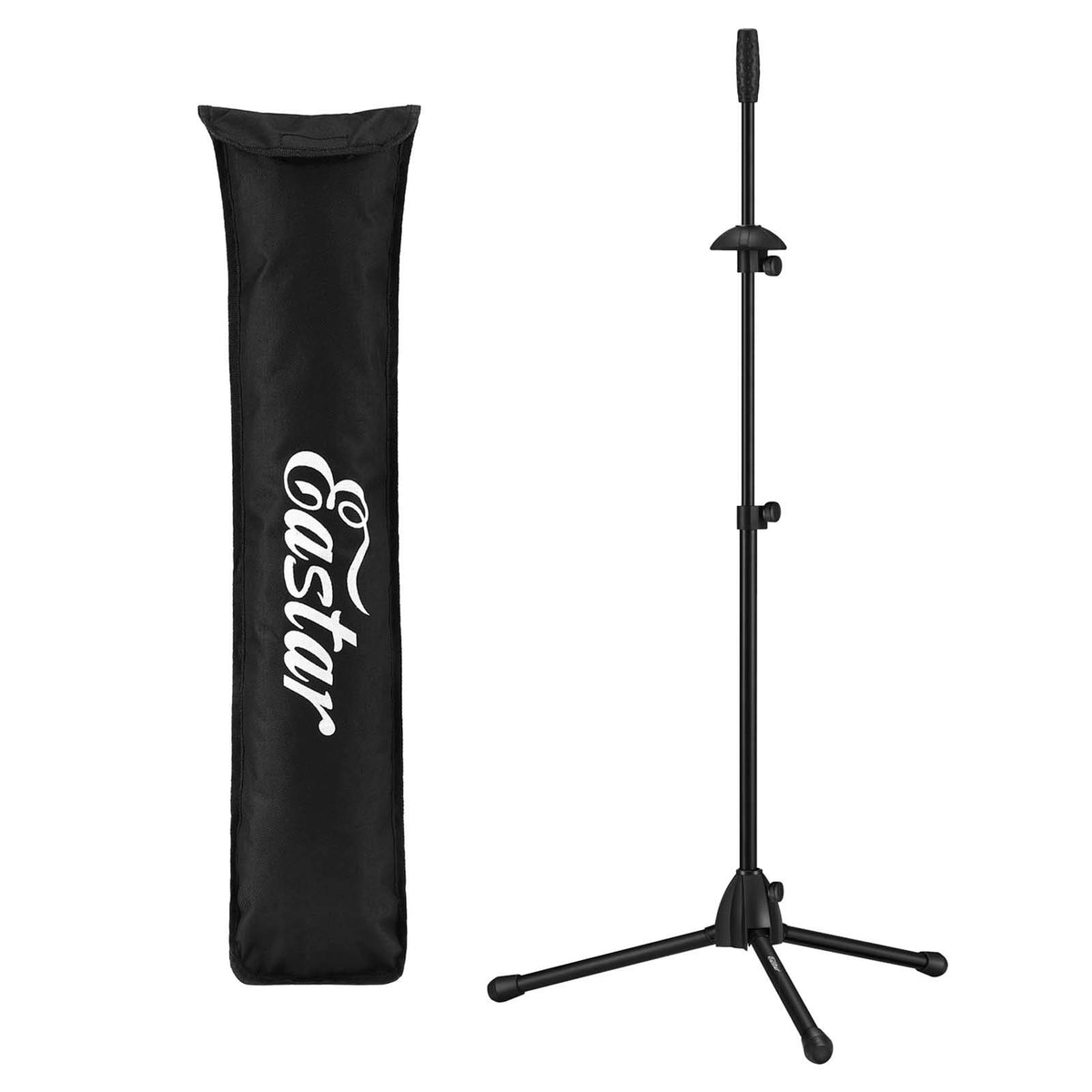 Eastar Tenor/Bass Trombone Stand Holder Heavy Duty, Portable Adjustable Stand Bracket Set With Carrying Bag, Black, Est 002