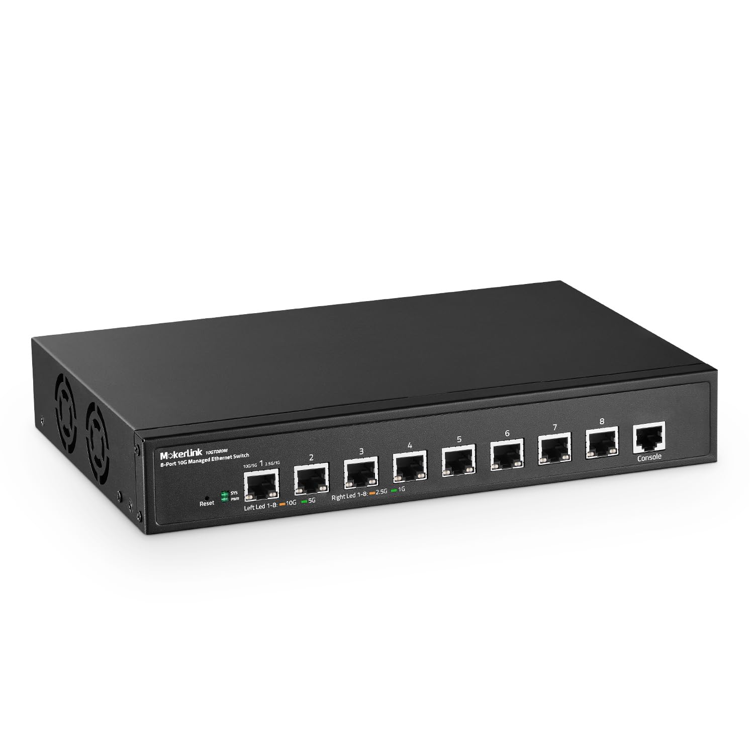 Mokerlink 8 Port 10G Managed Ethernet Switch, 10G/5G/2.5G/1G Auto Adaptive, L3 Web/Cli Managed, Metal Desktop|Rackmount Network