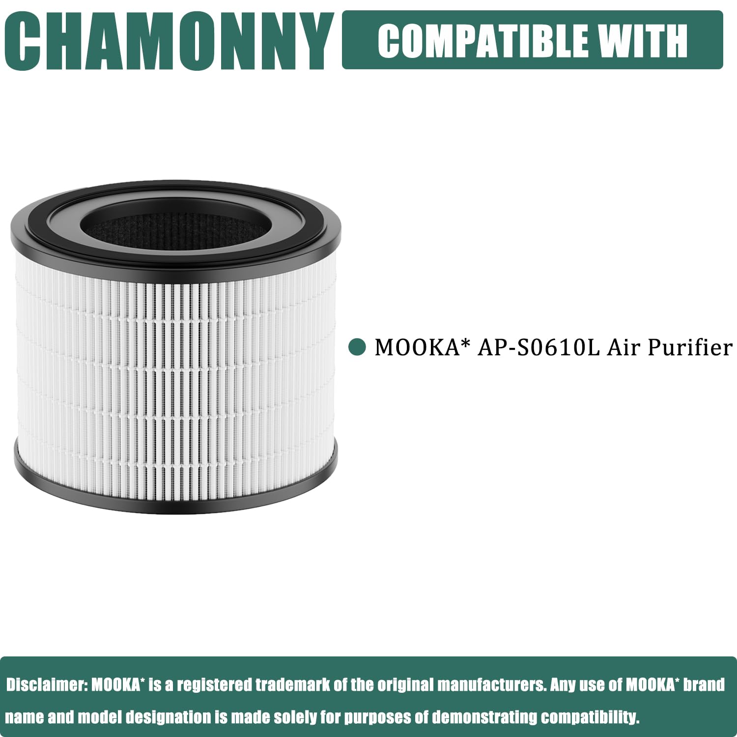 Chamonny Ap S0610L Filter Replacement, Compatible With Moo Ka Ap S0610L Air Purifier, 3 In 1 H13 True Hepa Filter And Activated
