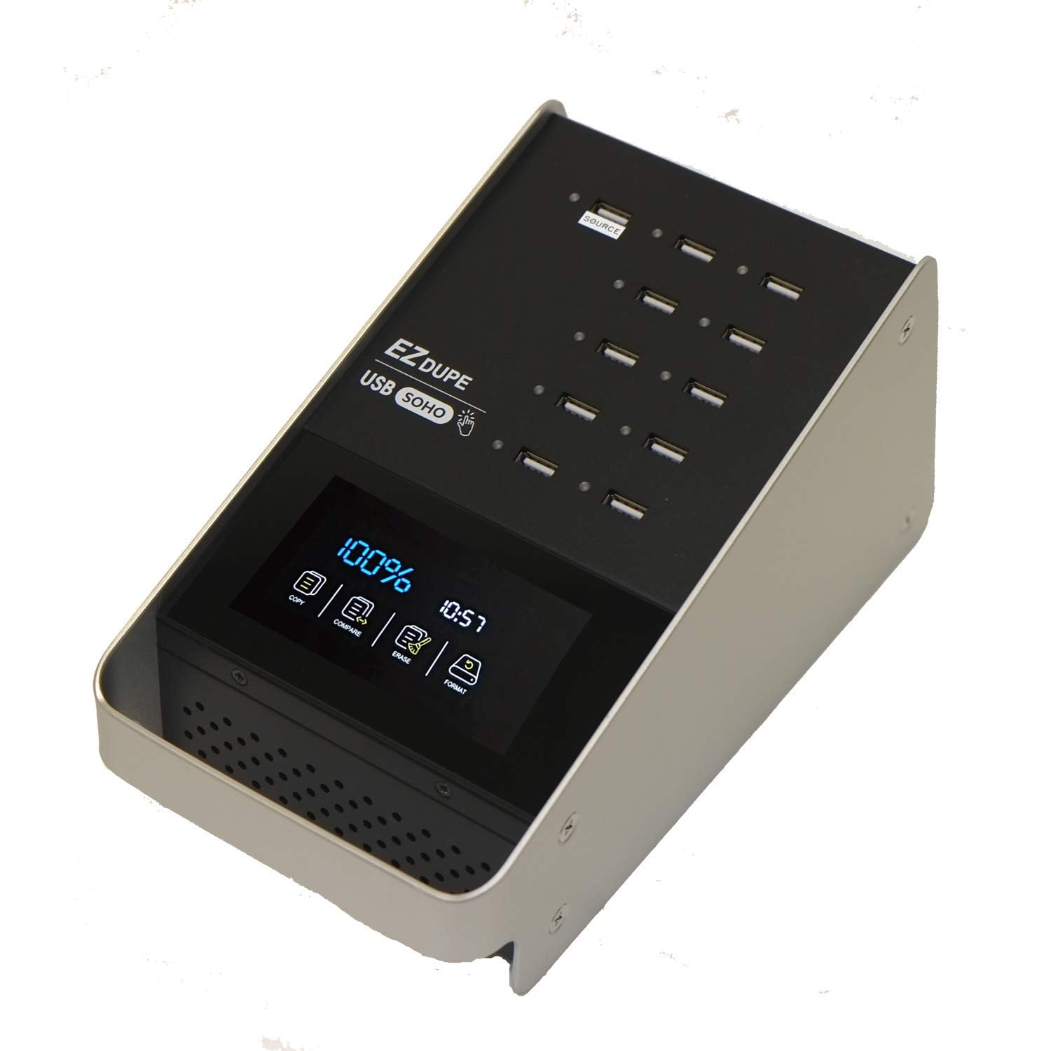 Ez Dupe Soho Touch 1 To 10 Usb Duplicator   Multiple Usb 2.0/3.0/3.1 Thumb Drive Cloner Copier & Flash Media Eraser With Touchsc