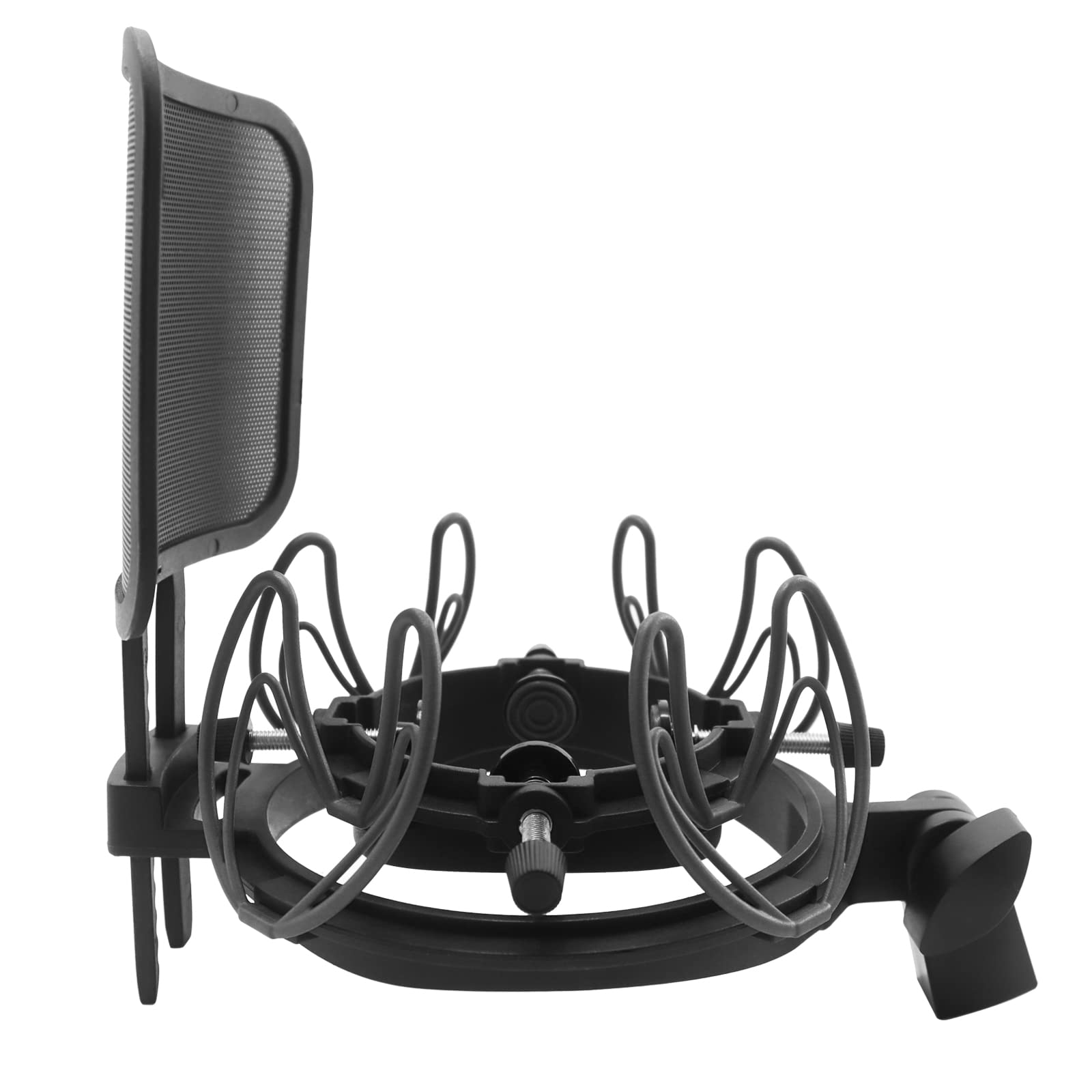 Suuntok Microphone Shock Mount With Pop Filter Universal Shock Stand For Microphones Size At 21 62Mm Anti Vibration Mic Holder C