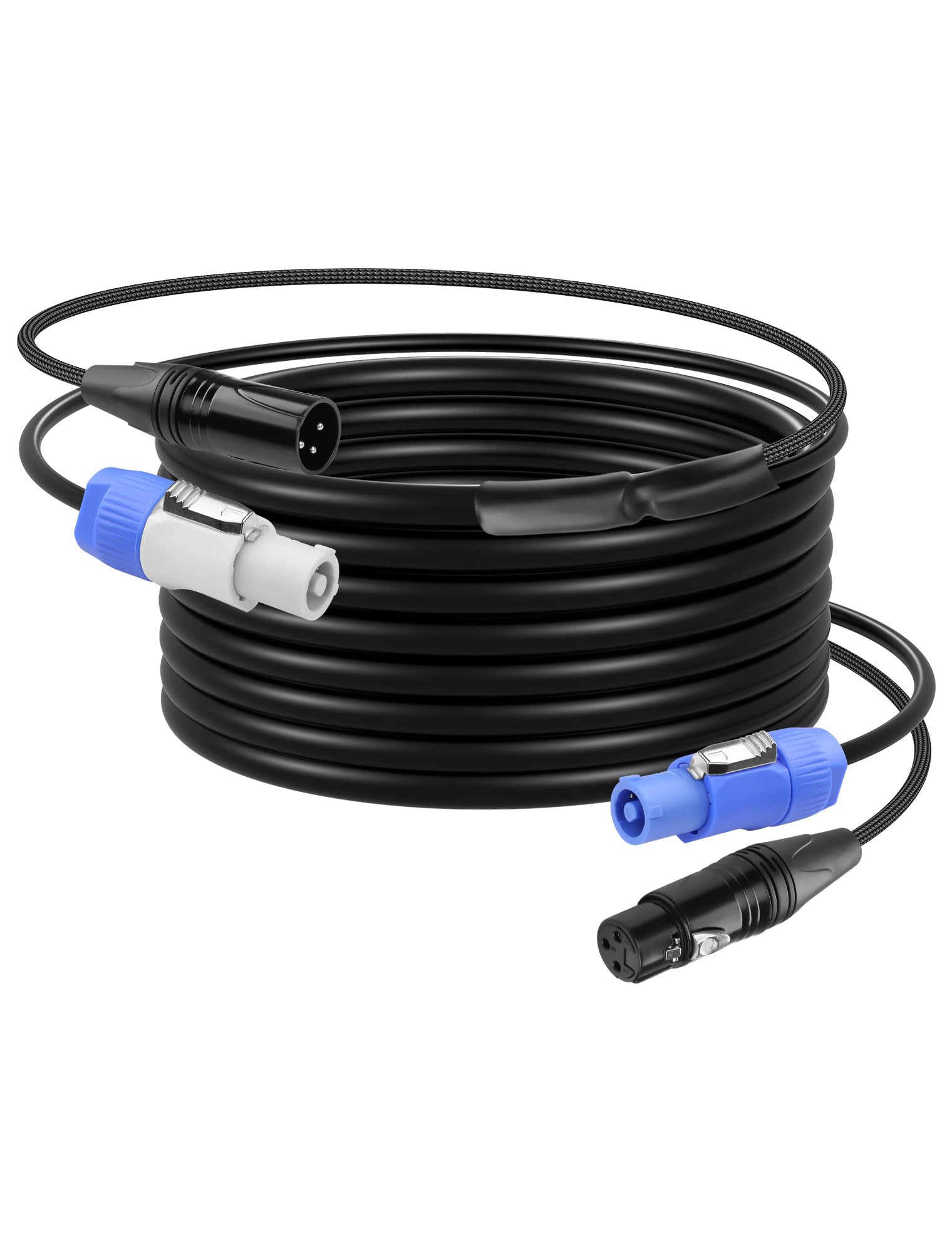 CERRXIAN 9.8 FT PowerCon and DMX Extension Cable, 13AWG AC Power DMX 3Pin XLR Signal Combo Cables for Stage Lighting, Concerts, 