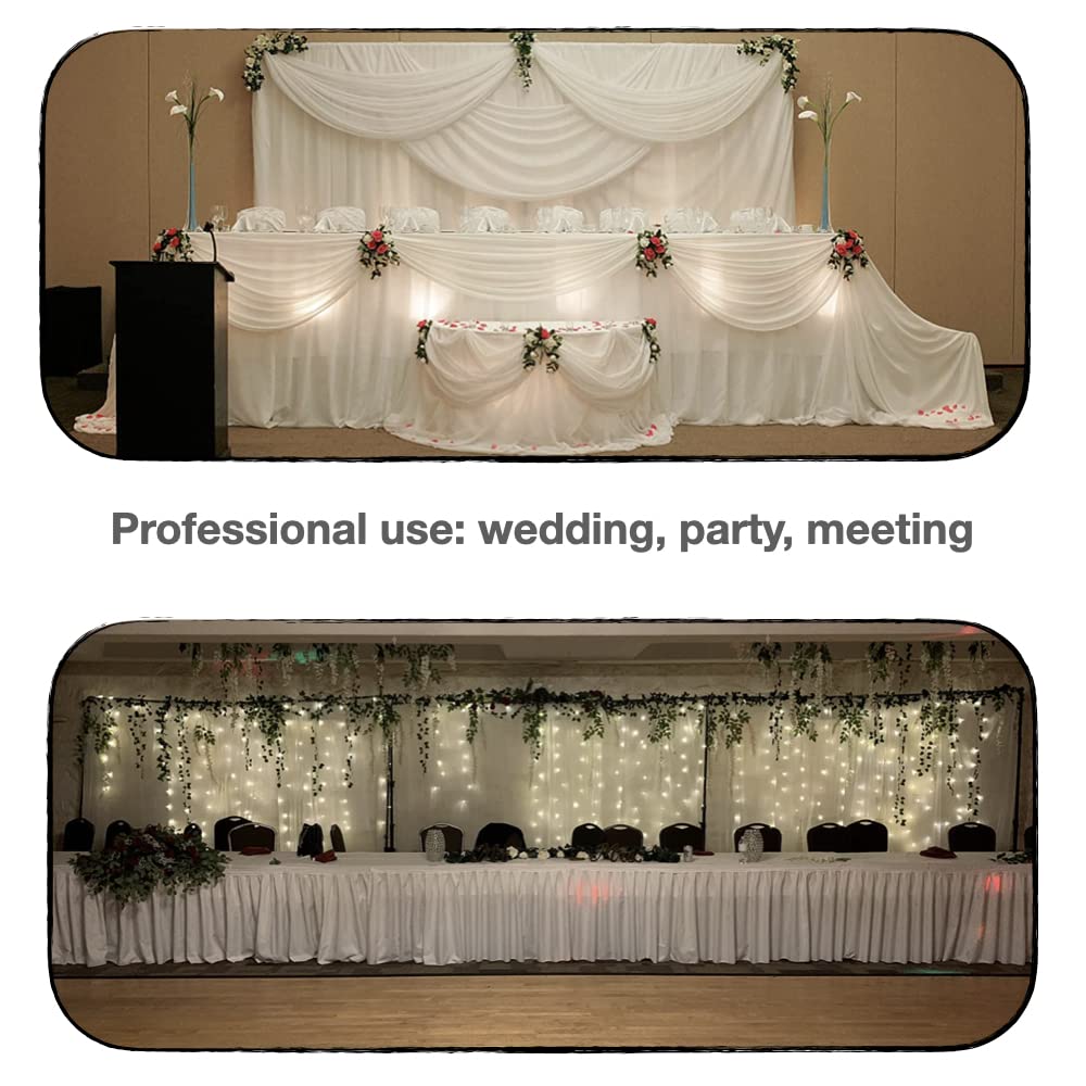 Two Layers Backdrop Made With One Piece Chiffon Tulle & Polyester For Professional Extra Wide Blackout Curtains (Black, 20 X 10