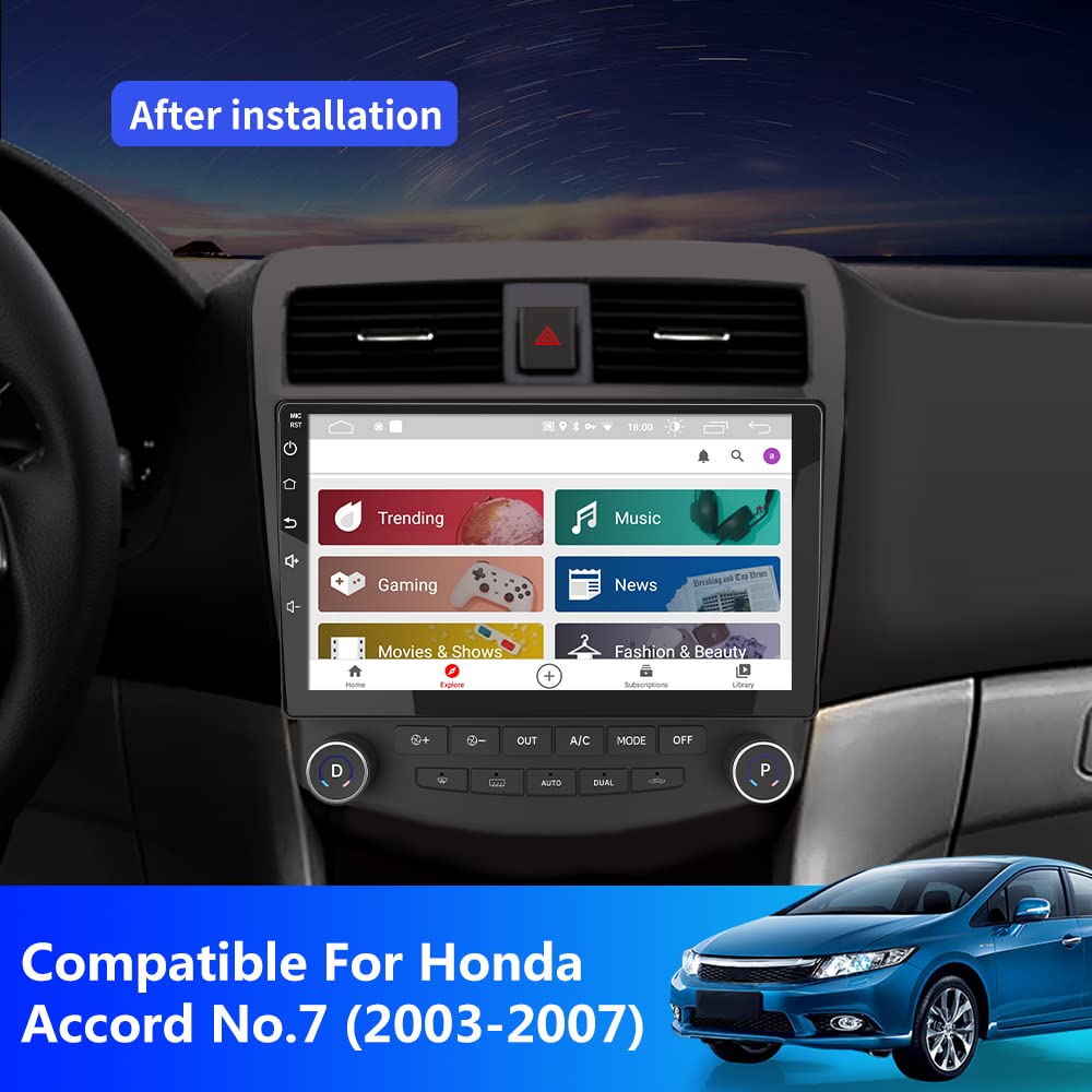 10.1 Inch Car Stereo Radio [2Gram 32Grom] Compatible For Honda Accord 7Th 2003 2007 With Wireless Carplay Android Auto,Android 1