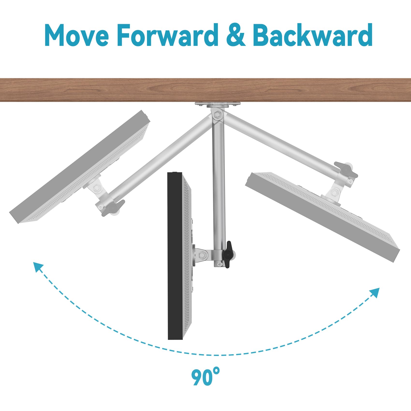Letlar Echo Show 15 Kitchen Under Cabinet Mount, Adjustable Height Rotatable Swivel Tilt Mount For Echo 15, Forward & Stowed Sho