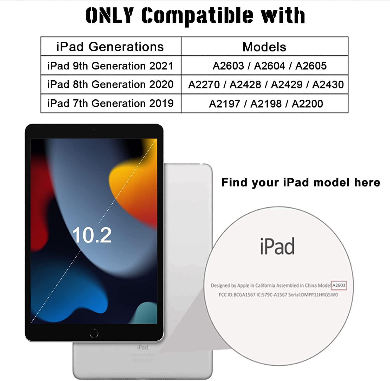 Rantice Case Compatible With Ipad 9Th Generation Case, Ipad 8Th Generation, Ipad 7Th Generation, Hybrid Shockproof Rugged Drop P