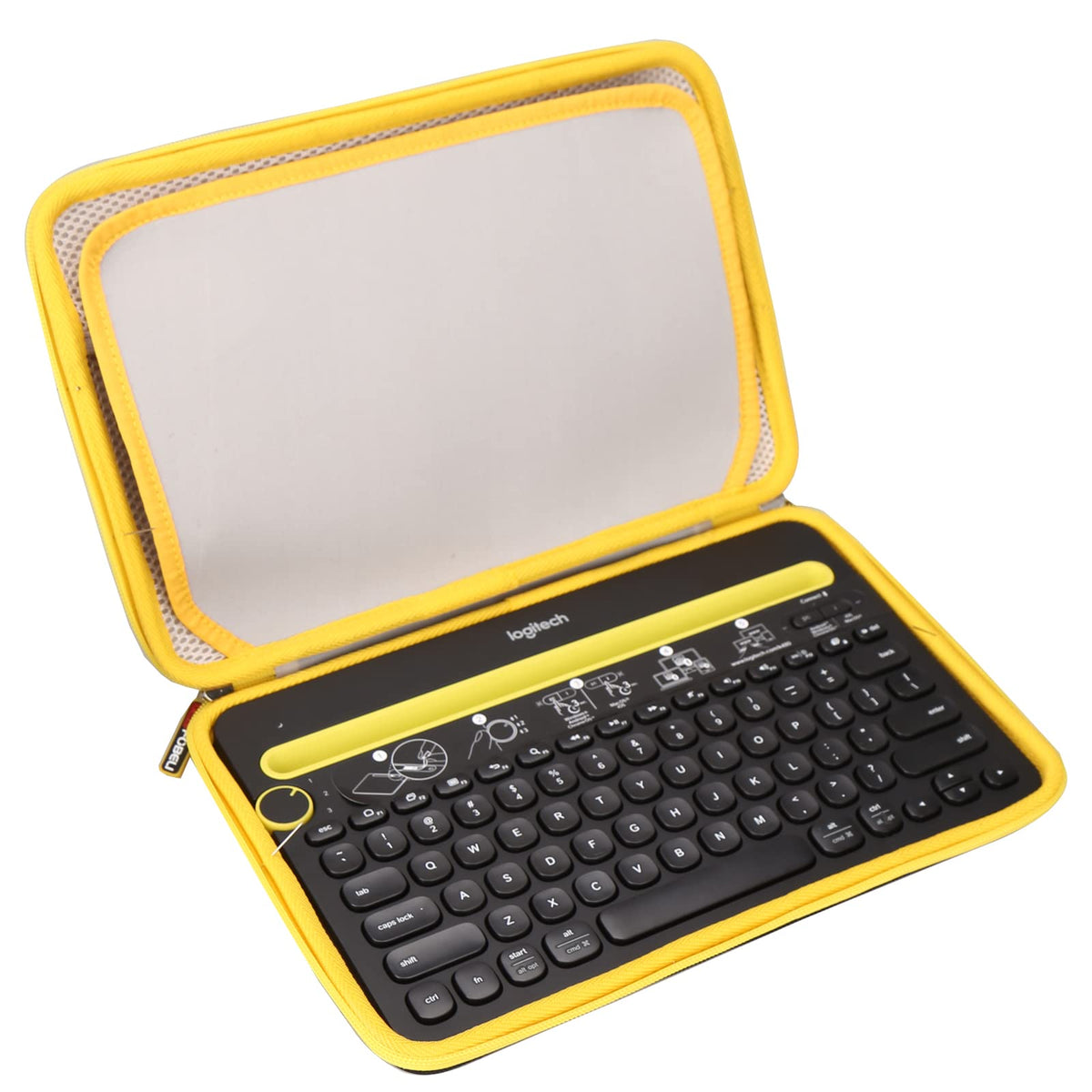 Fblfobeli Eva Hard Carrying Case For Logitech K480 Wireless Multi Device Keyboard, Protective Shockproof Travel Storage Bag