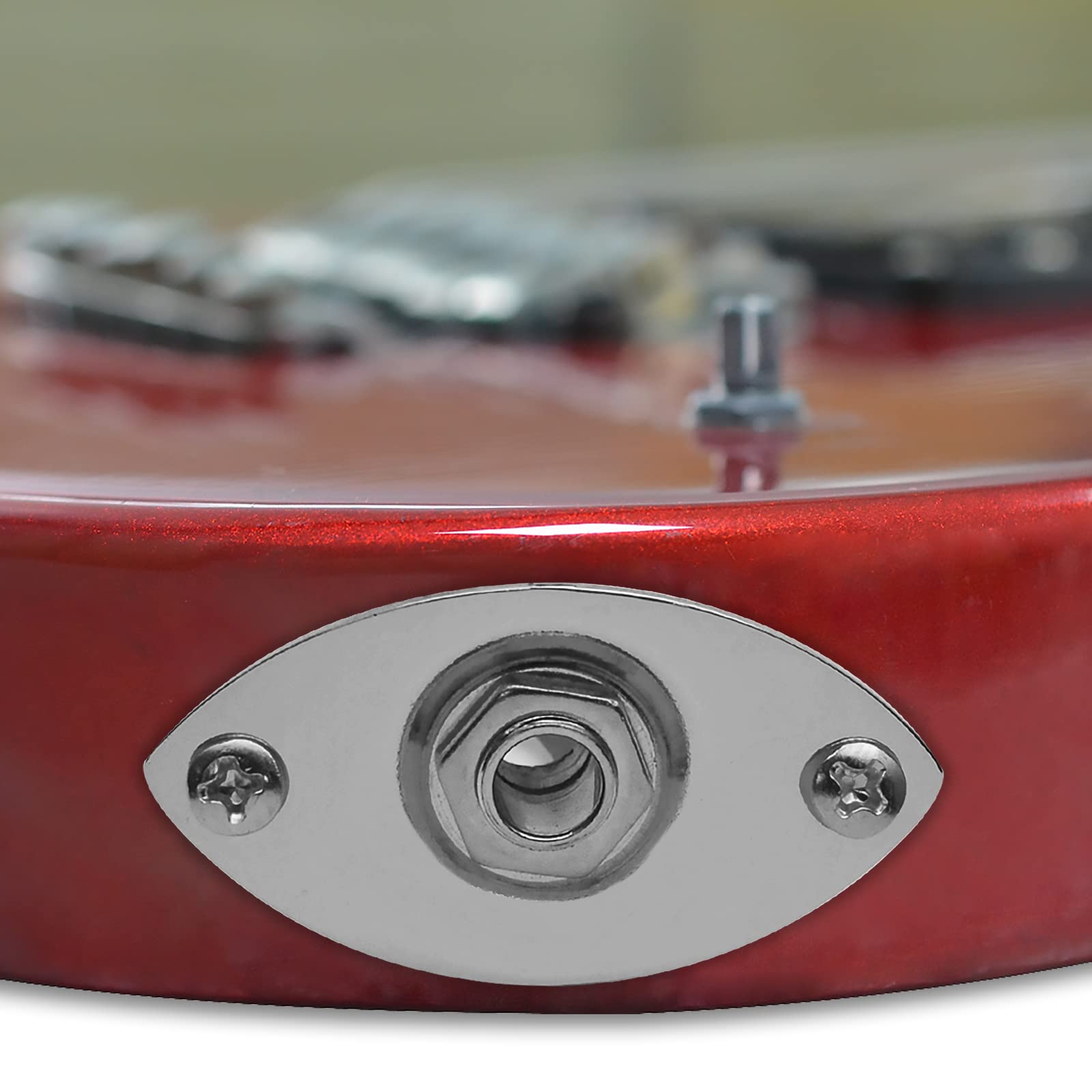 Maxcheer 1/4'' Oval Guitar Jack 6.35Mm Output Input Plug Socket For Mono Electric Guitar (Chrome)