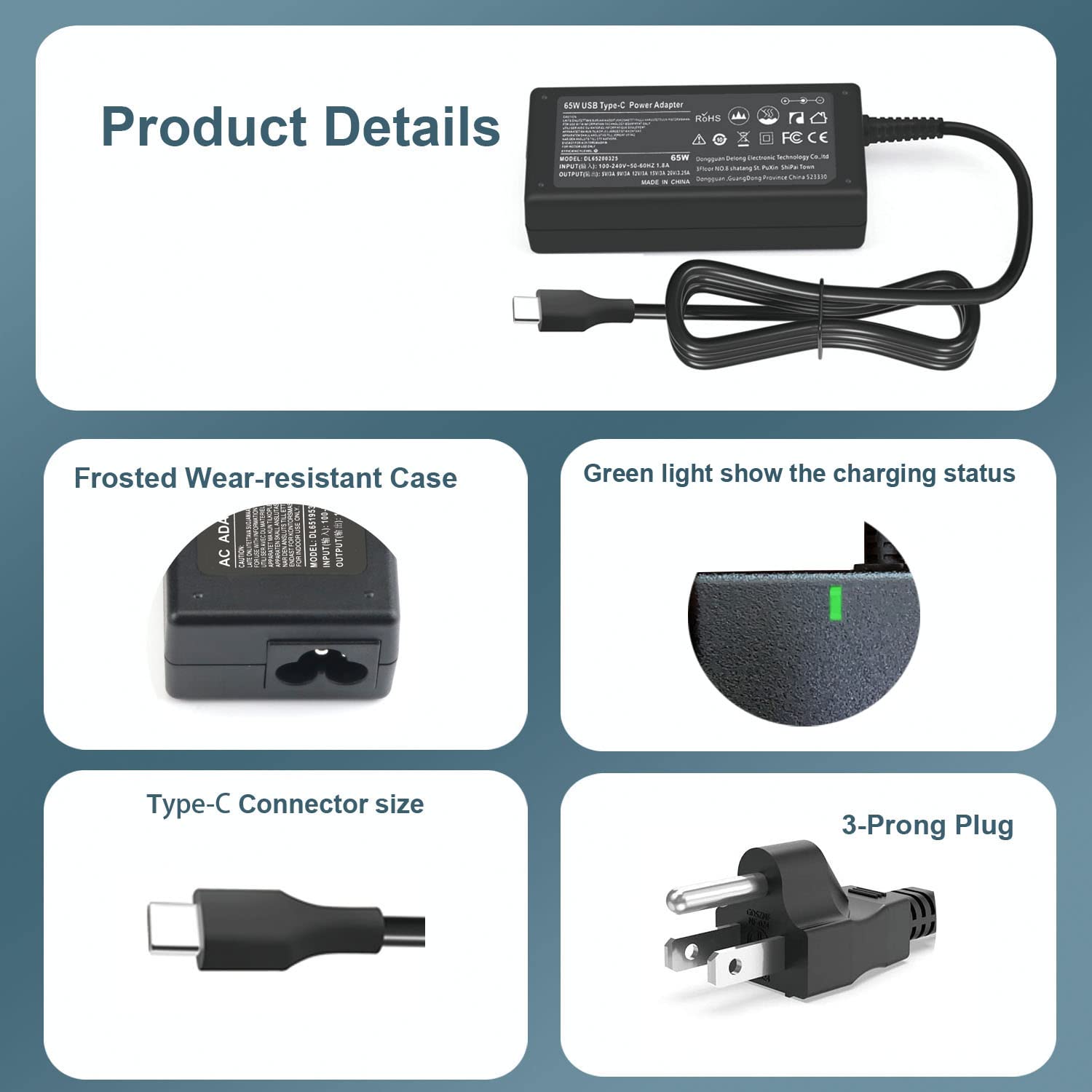 65W Usb C Charger Fit For Lenovo Thinkpad/Chromebook/Yoga Charger, For Thinkpad T14 T15 E14 E15 X13 L13 L14 L15 X1 T480 T490 T59