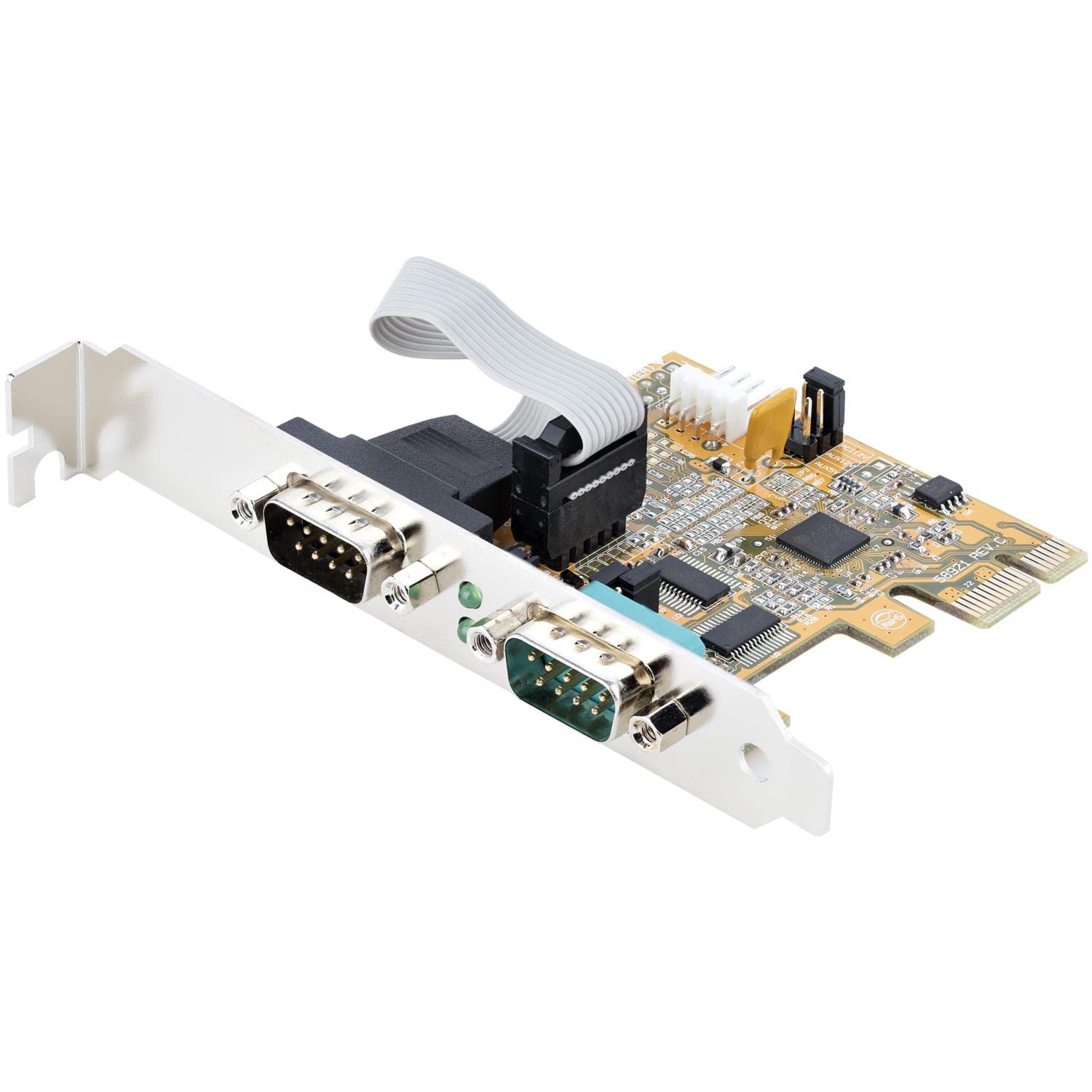 Startech.Com 2 Port Pci Express Serial Interface Card, Dual Port Pcie To Rs232 (Db9) Serial Card, 16C1050 Uart, Standard/Low Pro