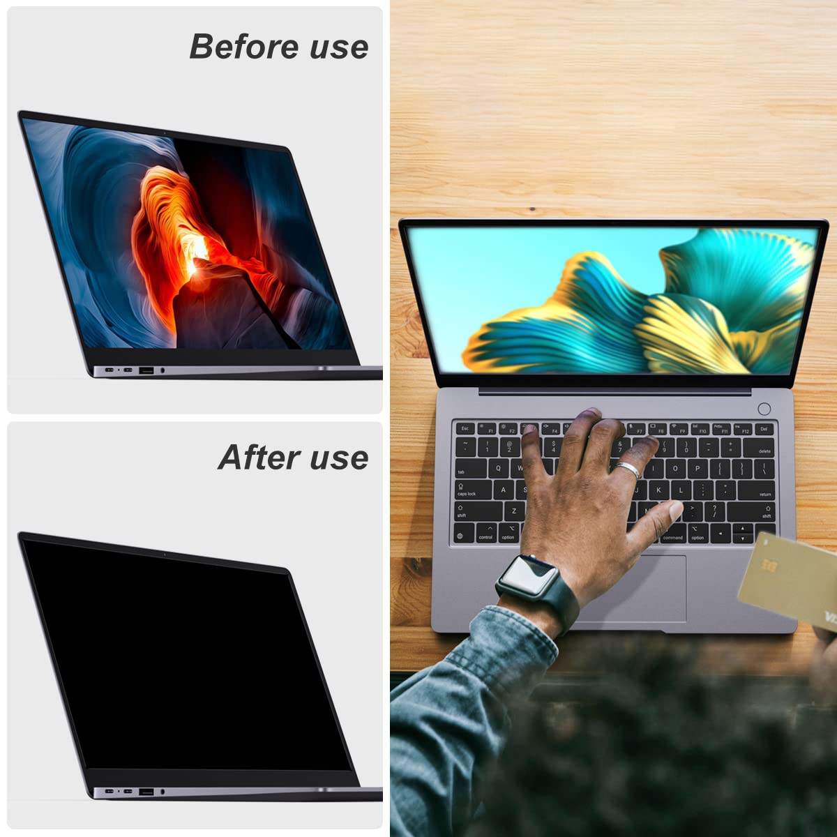 Jeapka Laptop Privacy Screen Filters 15.6 Inch 16:9 Aspect Privacy Filter For 15.6 Inch Widescreen Laptop Anti Scratch Protector