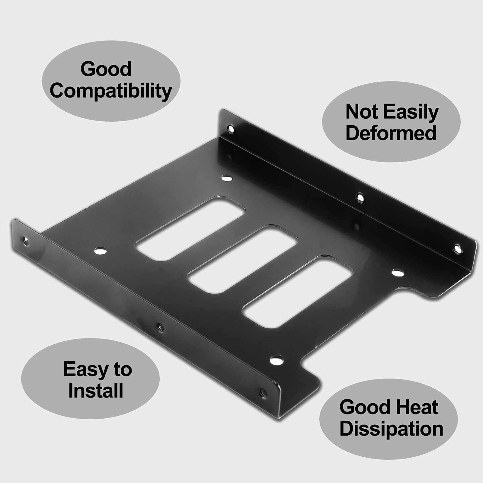 Suiwotin 12Pcs Ssd Bracket 2.5 To 3.5 Adapter, Ssd Hdd Hard Disk Drive Bays Holder, Ssd Mounting Bracket Kit Metal Mounting Brac