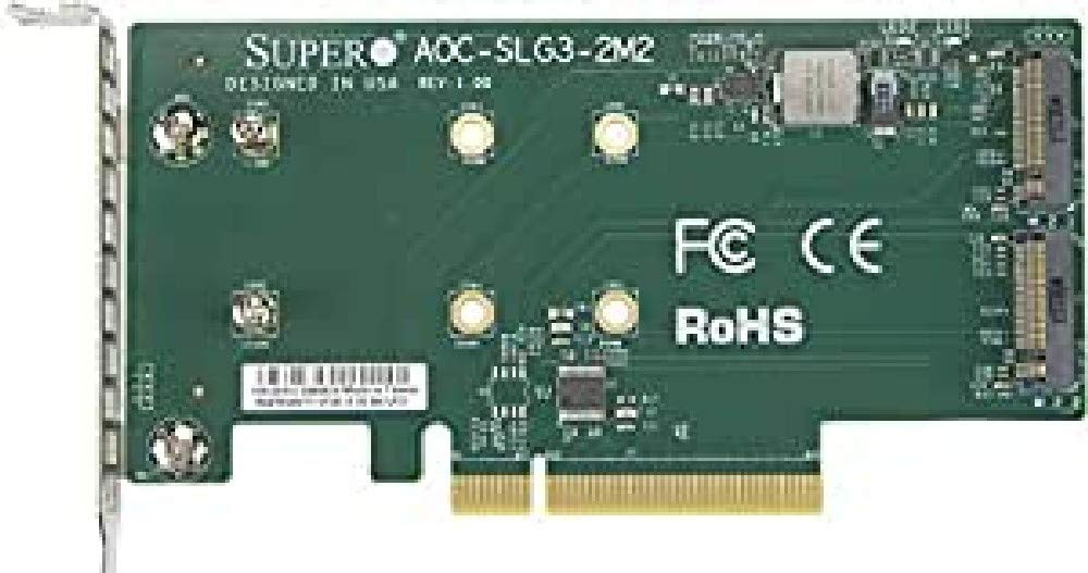 Supermicro Aoc Slg3 2M2 Pcie Add On Card For Up To Two Nvme Ssds