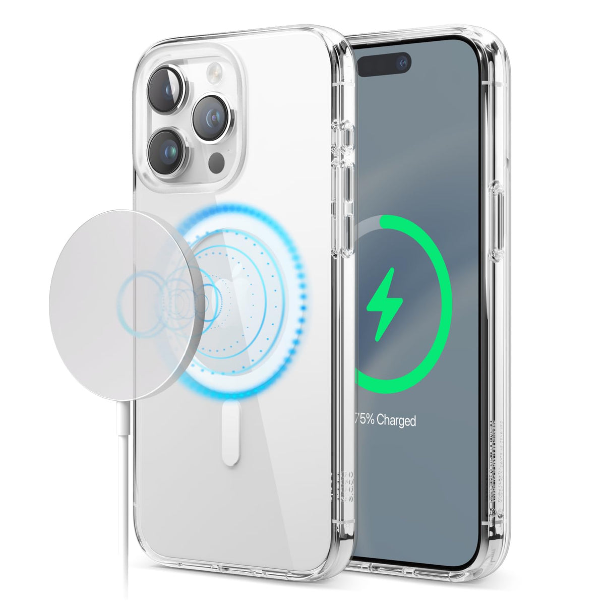 Elago Magnetic Hybrid Clear Case Compatible With Iphone 15 Pro Max Case, Compatible With Magsafe, 67, Us Military Grade Drop Pro