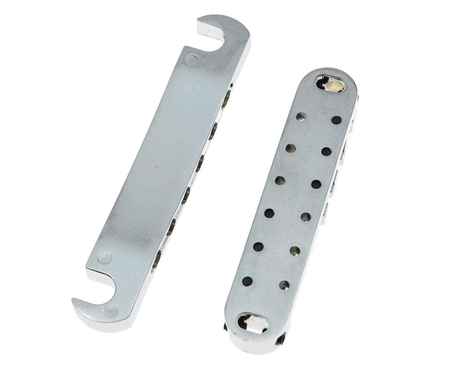 Kaish Lp Tune O Matic Roller Saddle Bridge Tailpiece Stopbar Set For Les Paul Chrome