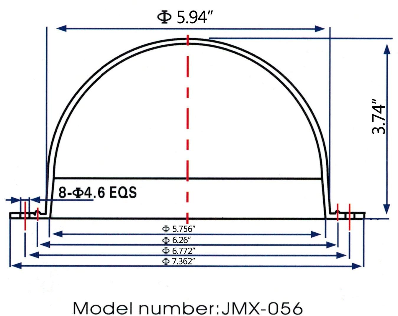 Detoria 5.6 Inch Acrylic Indoor/Outdoor Cctv Clear Dome Camera Cover Security Dome Camera Housing