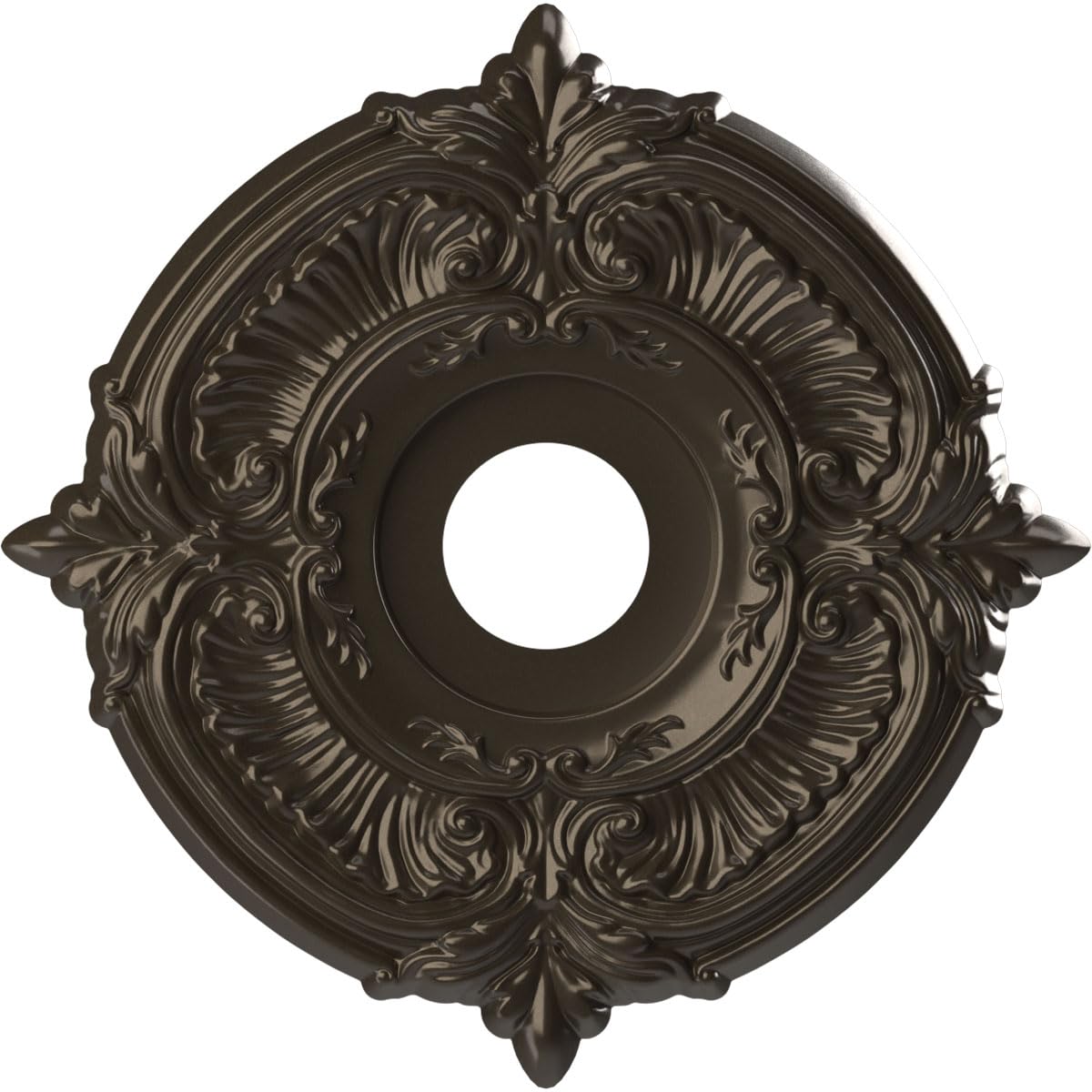 Ekena Millwork Cmp16Atcdb Attica Thermoformed Pvc Ceiling Medallion (Fits Canopies Up To 5 5/8''), 16''Od, Metallic Dark Bronze