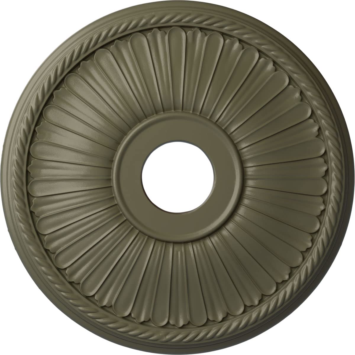 Ekena Millwork Cm20Be1Ssf Berkshire Ceiling Medallion, 20 1/8''Od X 3 7/8''Id X 1 7/8''P, Hand Painted Spartan Stone