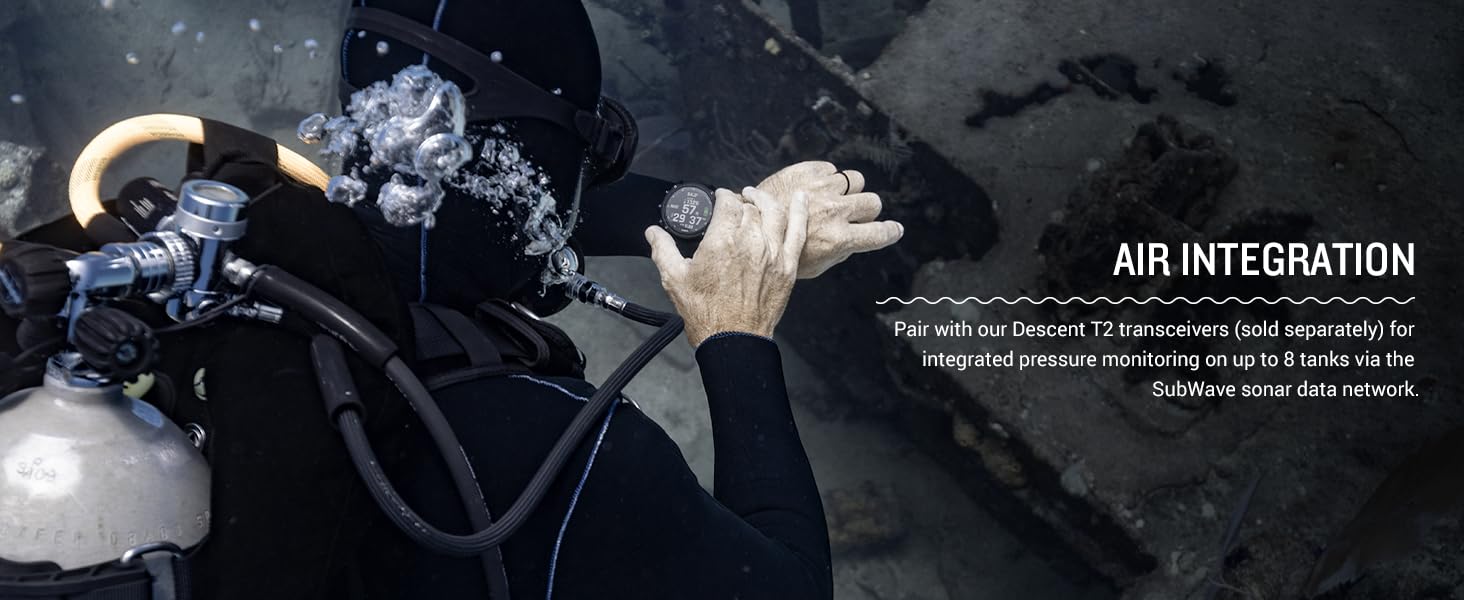 Garmin Descent Mk3I, Dive Computer Smartwatch 51Mm, Carbon Gray Dlc Titanium With Black Silicone Band And Multisport Gps Trainin