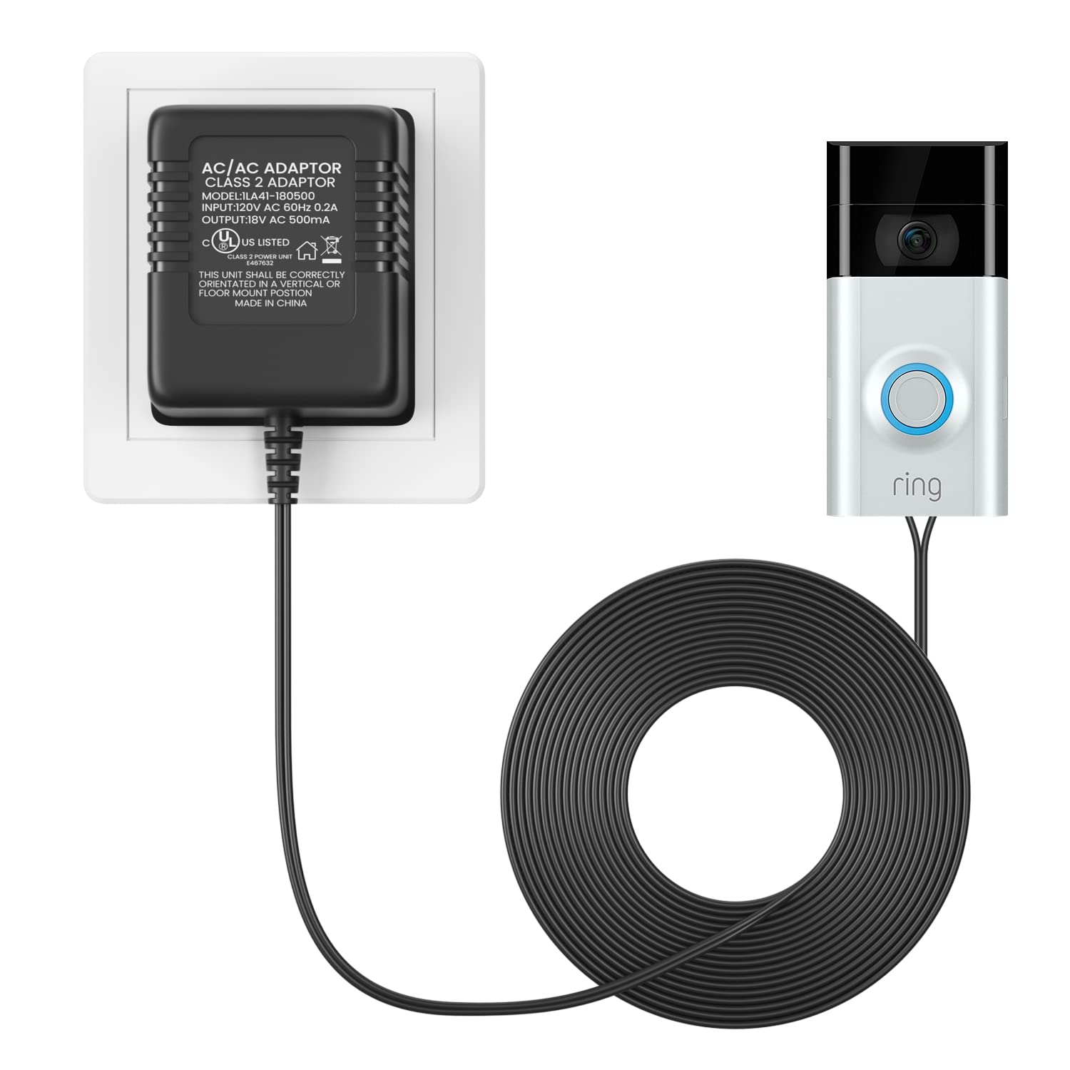 Xxszhy 18V Power Adapter For Video Doorbell Power Supply For The Ring Video Doorbell And Ring Video Doorbell 2 & Ring Video Door