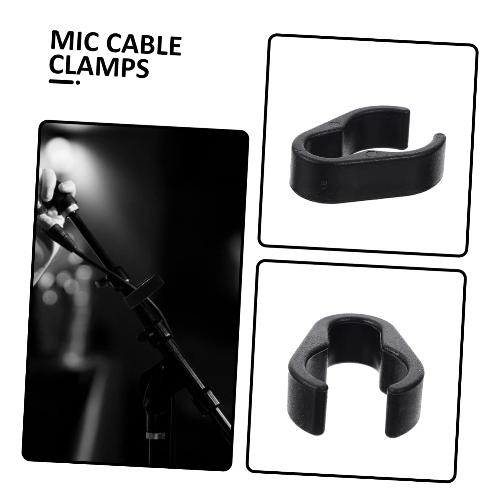 Topperfun 10Pcs Microphone Cable Clip, Microphone Bracket Cable Clip, Plastic Microphone Wire Clips, Microphone Pole Wire Clips
