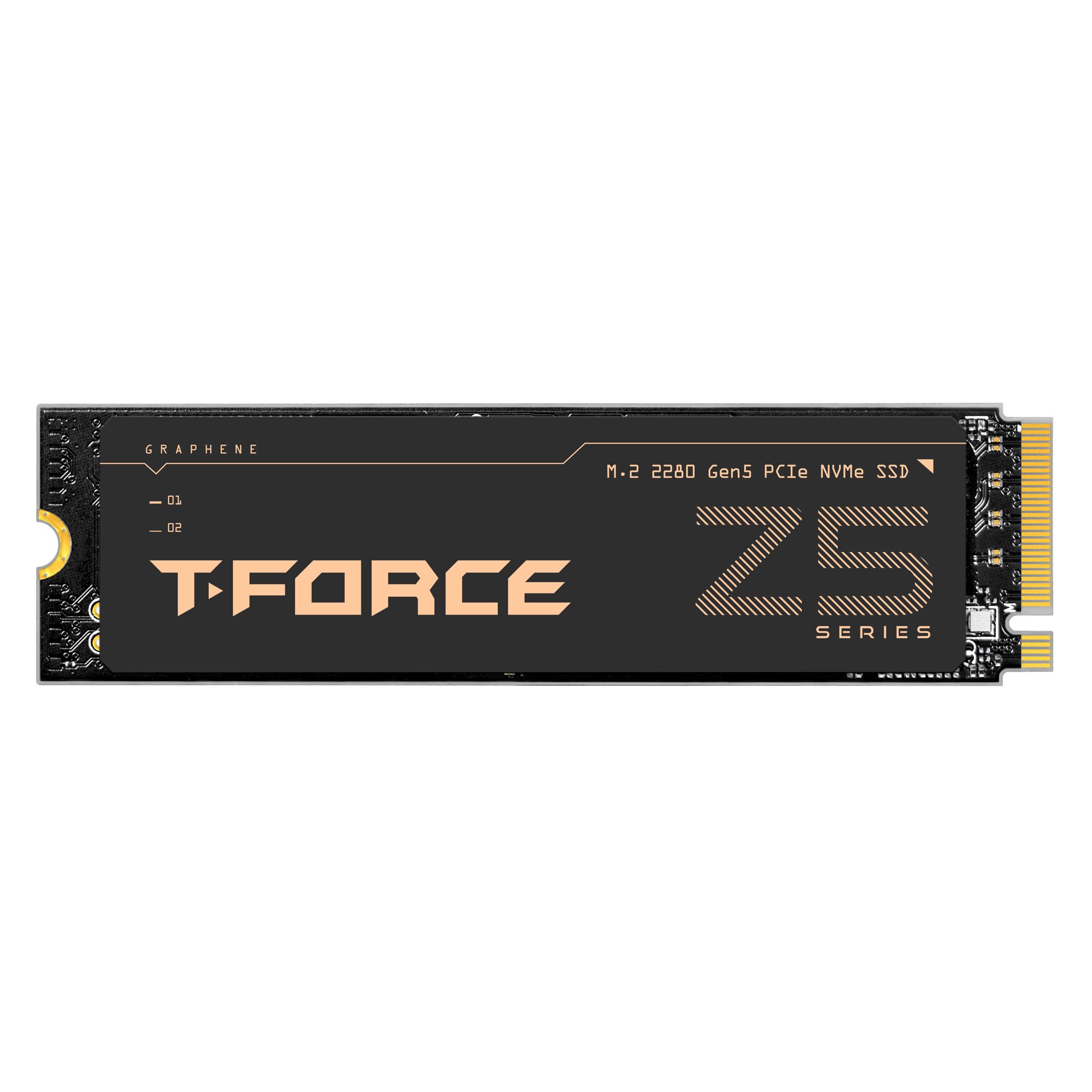 TEAMGROUP T-Force Z540 2TB DRAM SLC Cache 3D TLC NAND NVMe Phison E26 PCIe Gen5x4 M.2 2280 Gaming SSD with Ultra-Thin Graphene H