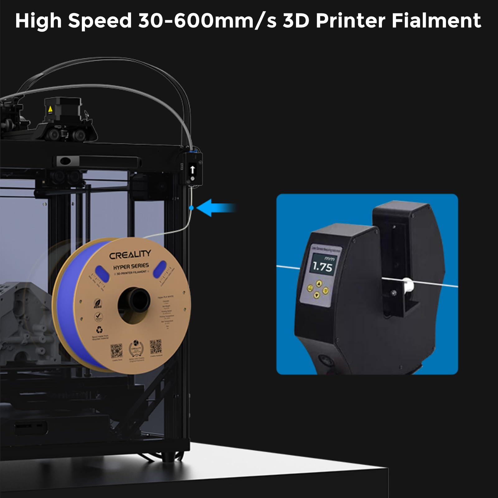 Comgrow Hyper Filament Pla Blue,10X Faster Print, High Speed 30 600Mm/S 3D Printer Filament, For Creality K1, K1 Max, Bambu Lab